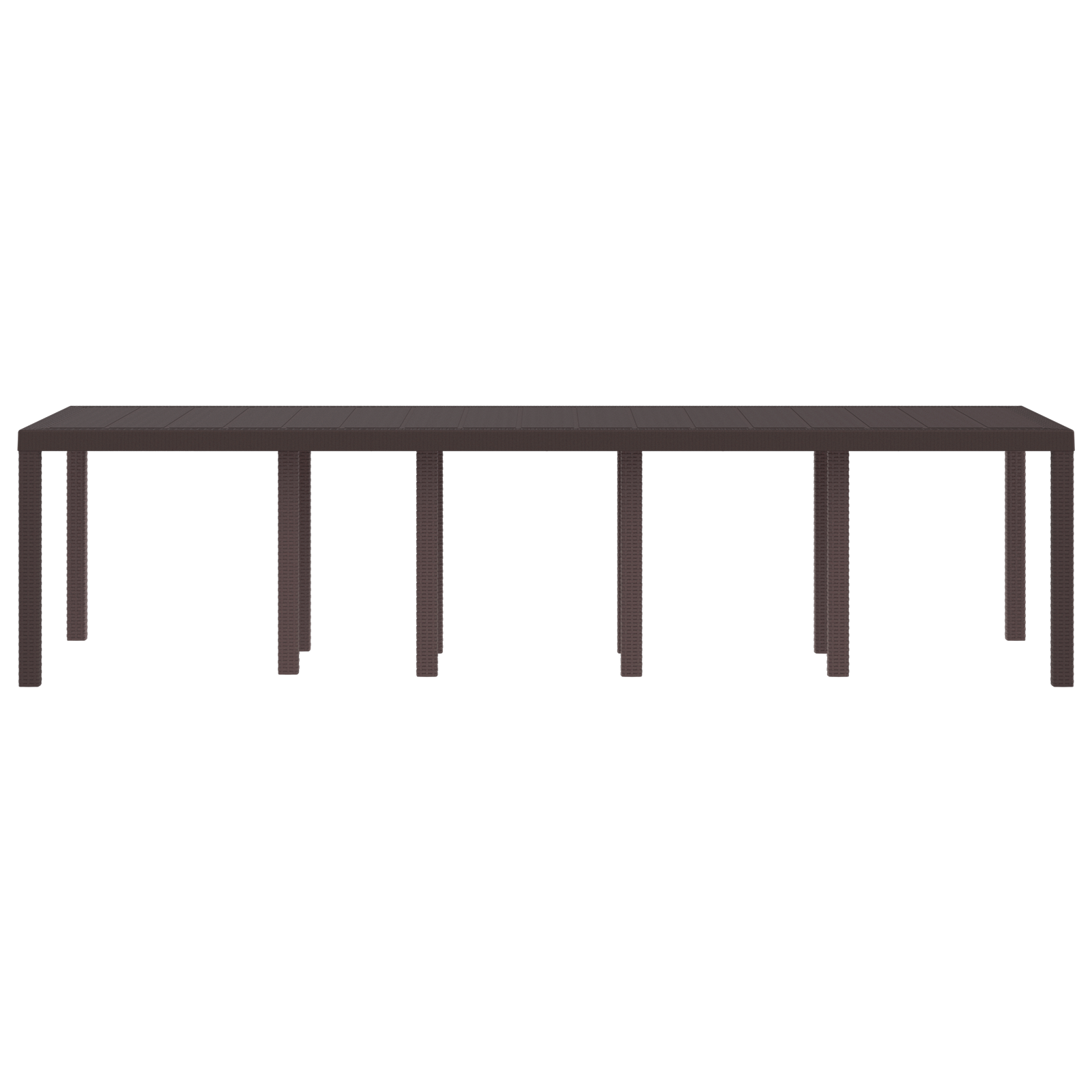 Garden Table Brown 300x100x73 cm Poly Rattan - Image 4