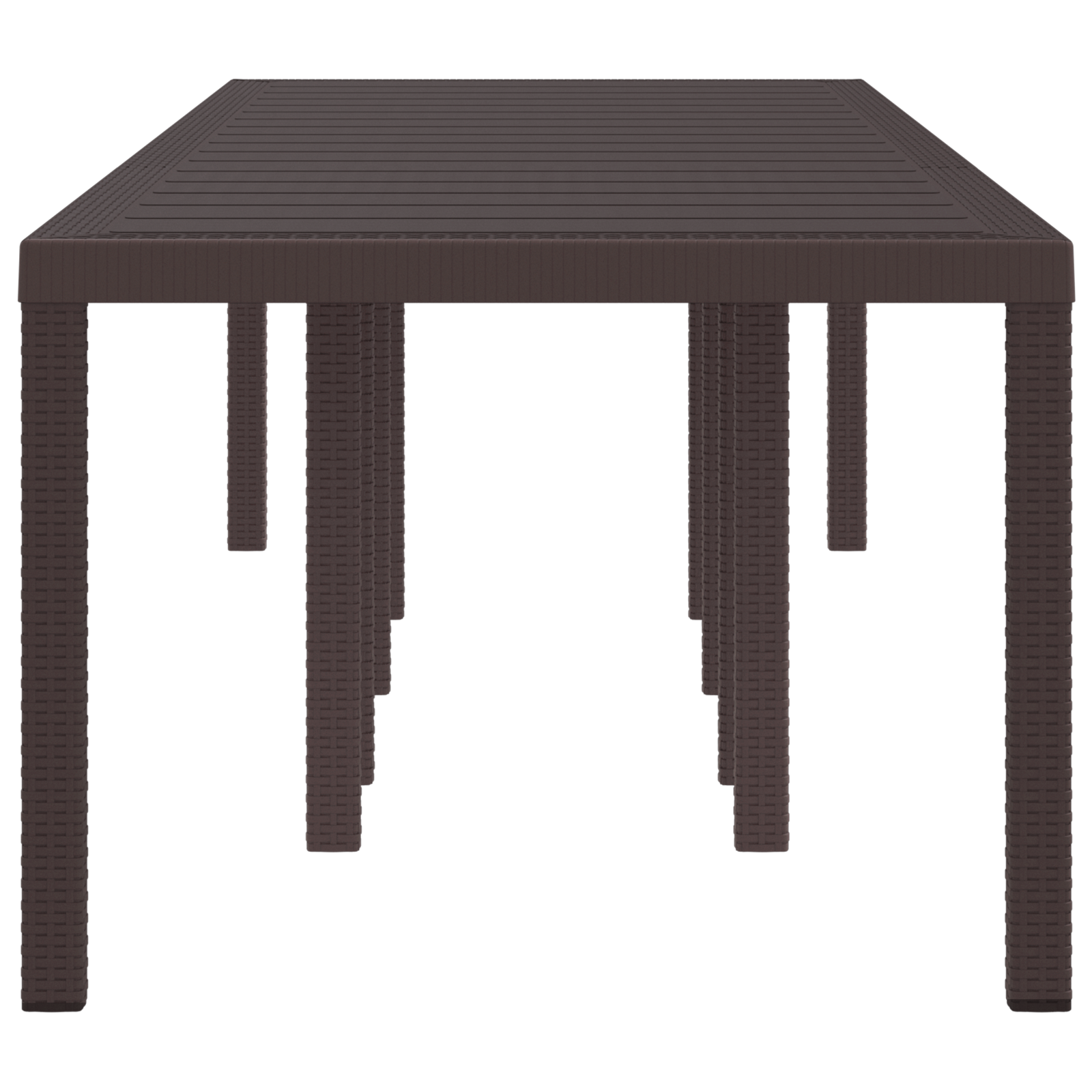Garden Table Brown 300x100x73 cm Poly Rattan - Image 5