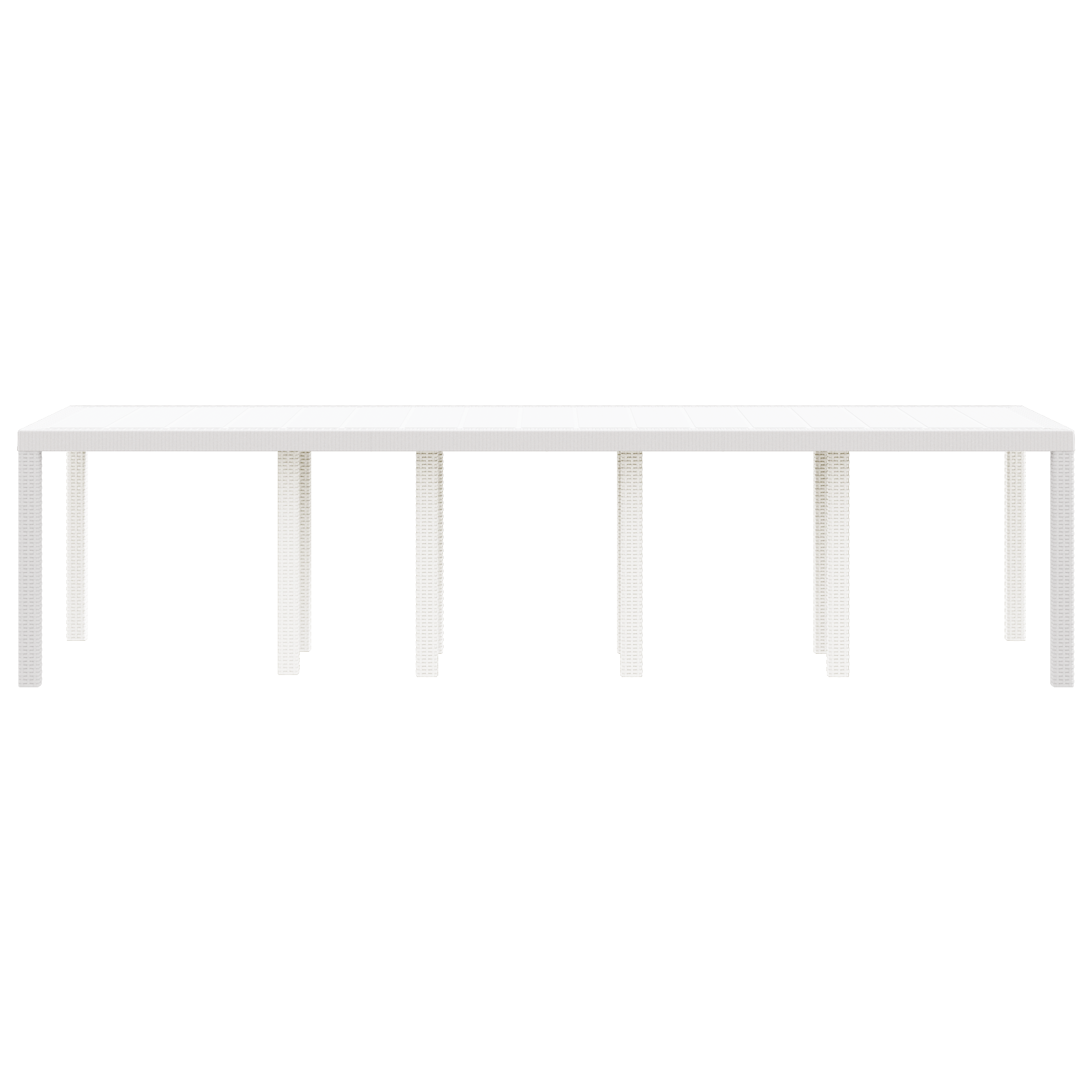 Garden Table White 300x100x73 cm Poly Rattan - Image 4