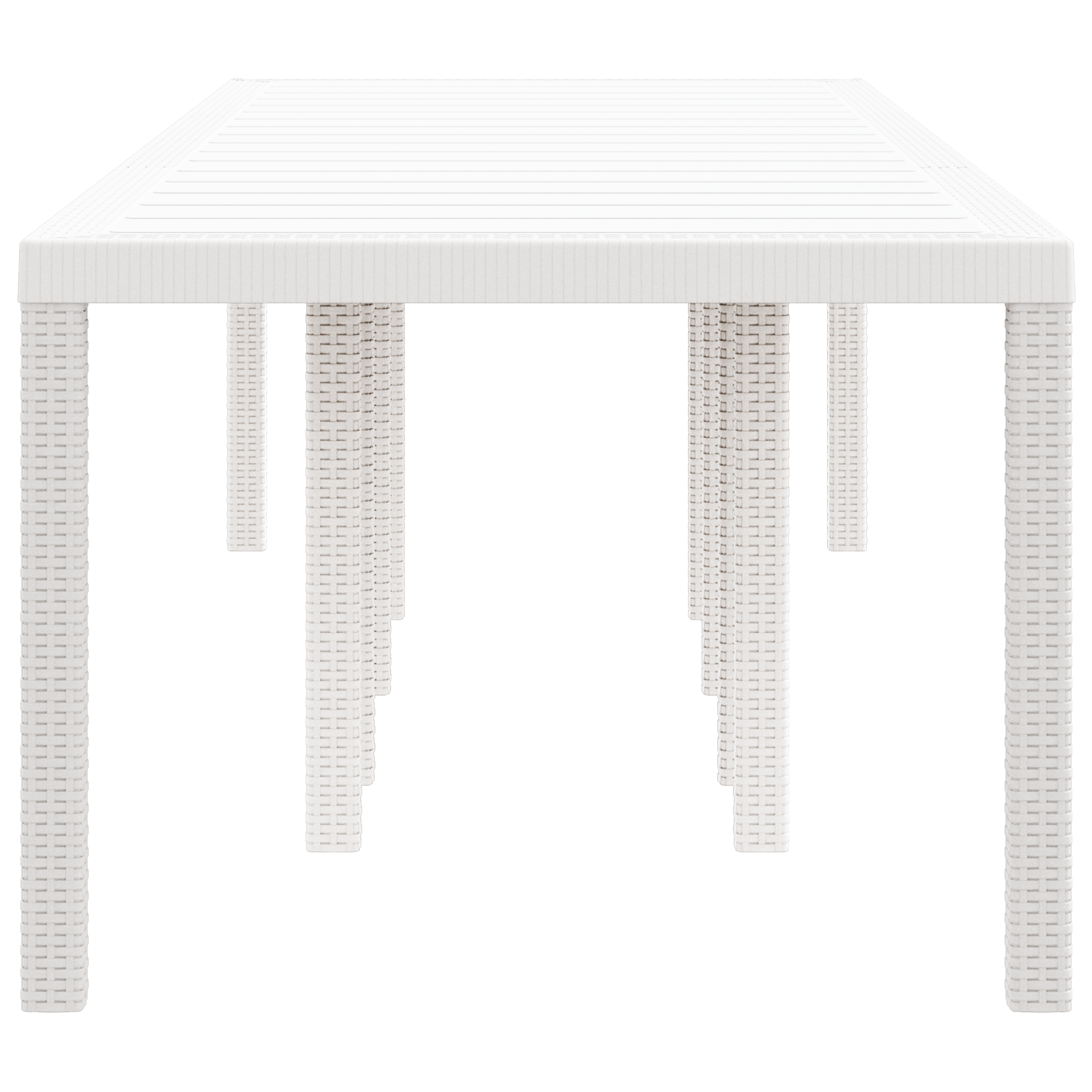 Garden Table White 300x100x73 cm Poly Rattan - Image 5