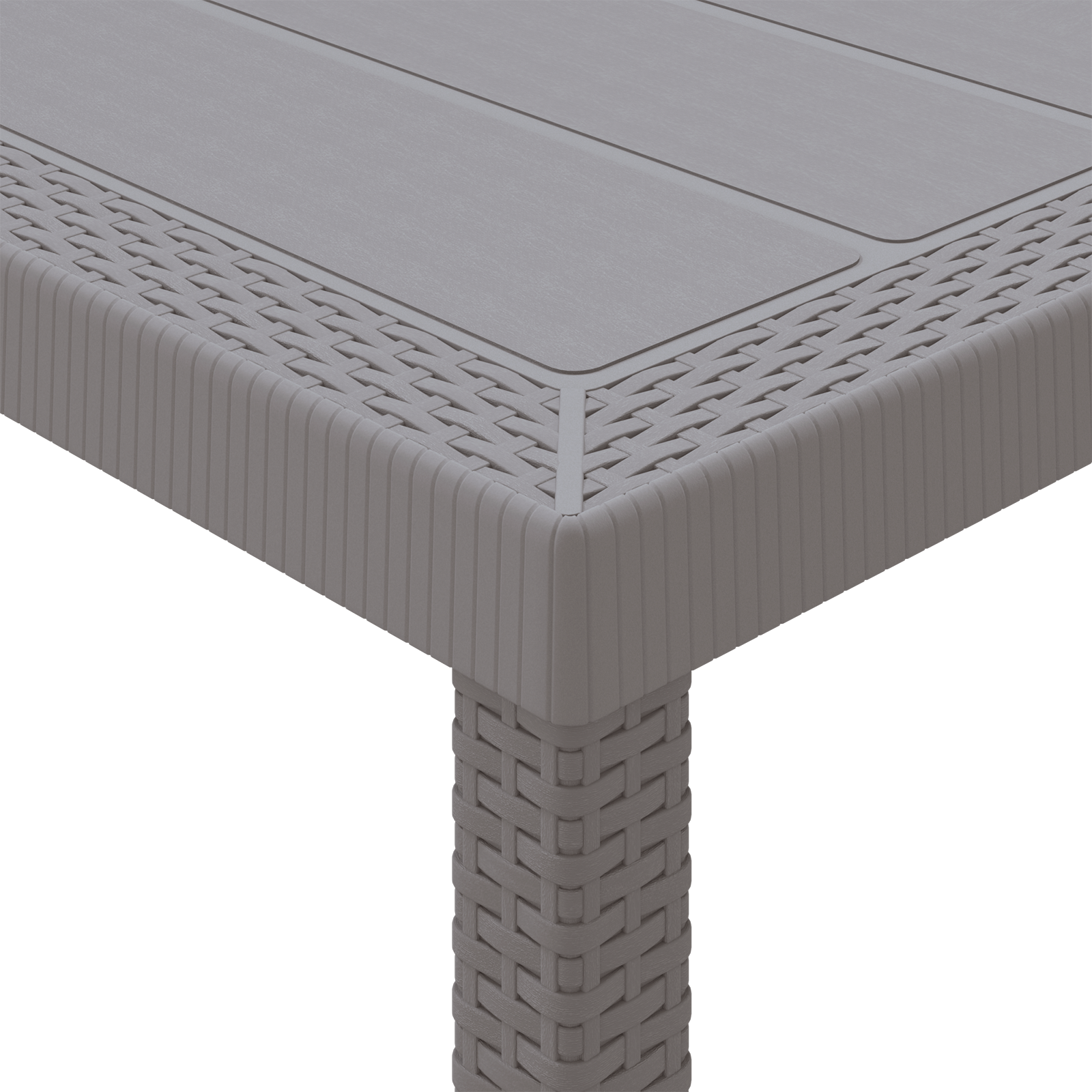 Kiemo Stalas Šviesiai Pilkas 300x100x73 cm Poli Ratanas - Image 8