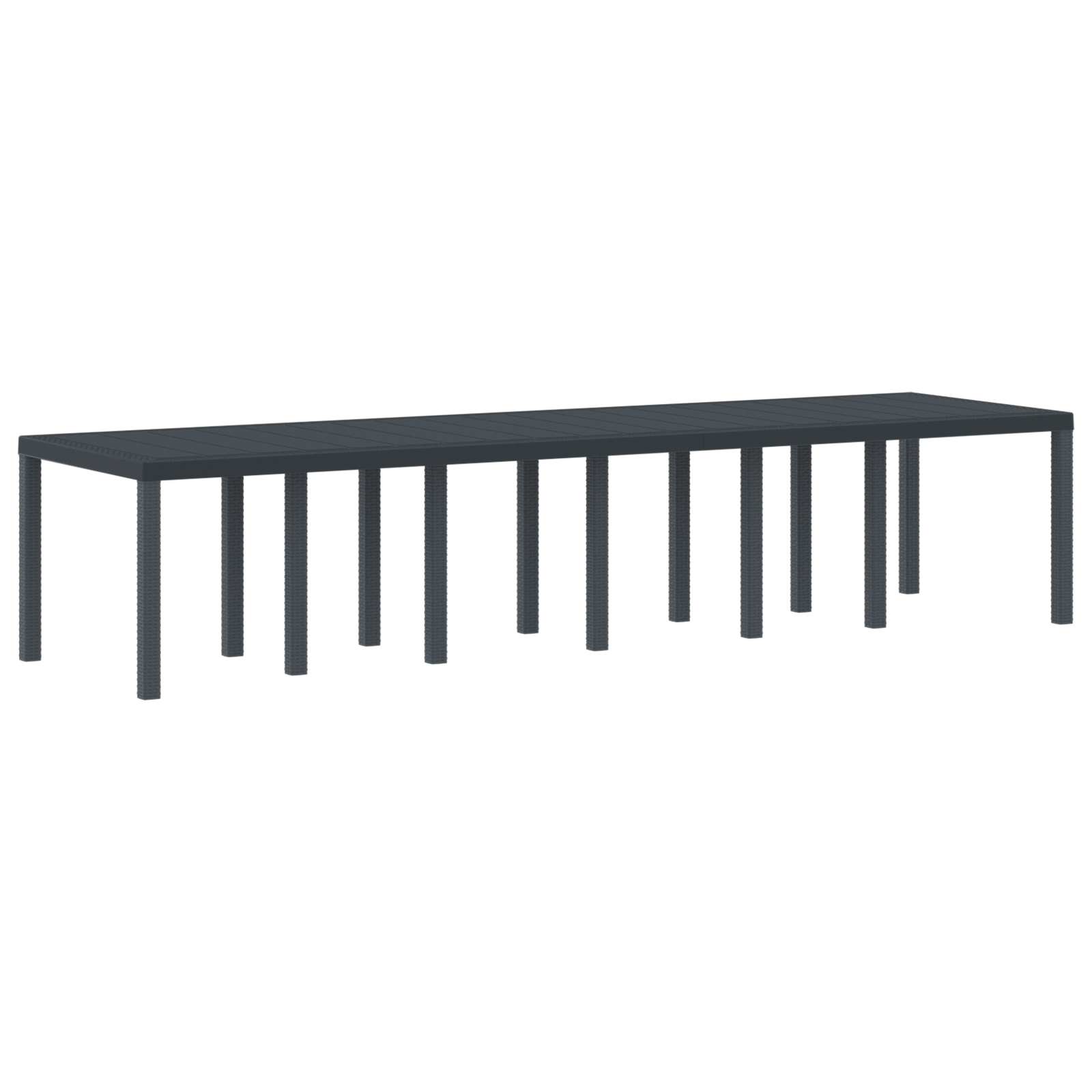 Kiemo stalas antracito 350x100x73 cm poli ratanas - Image 6