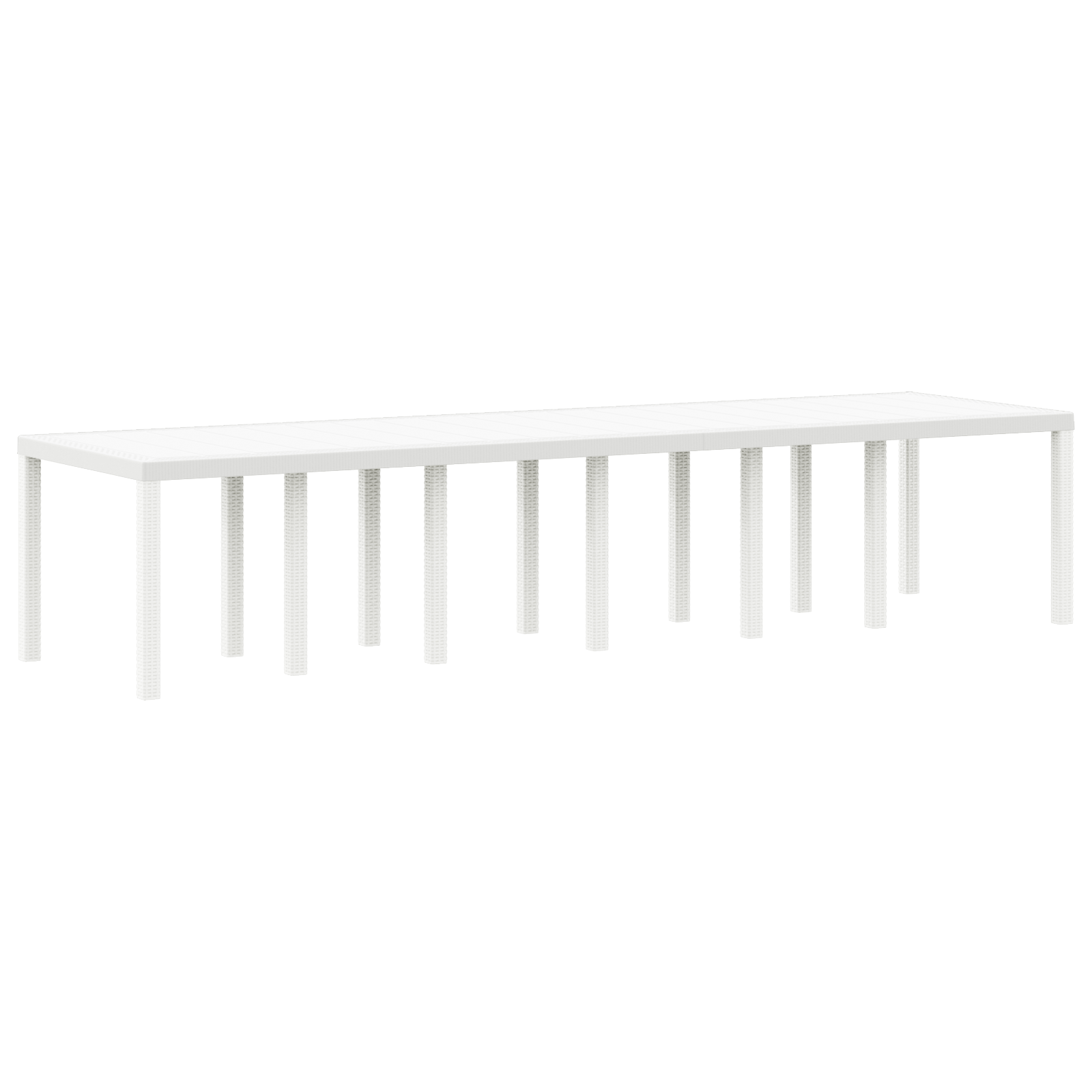 Garden Table White 350x100x73 cm Poly Rattan - Image 6