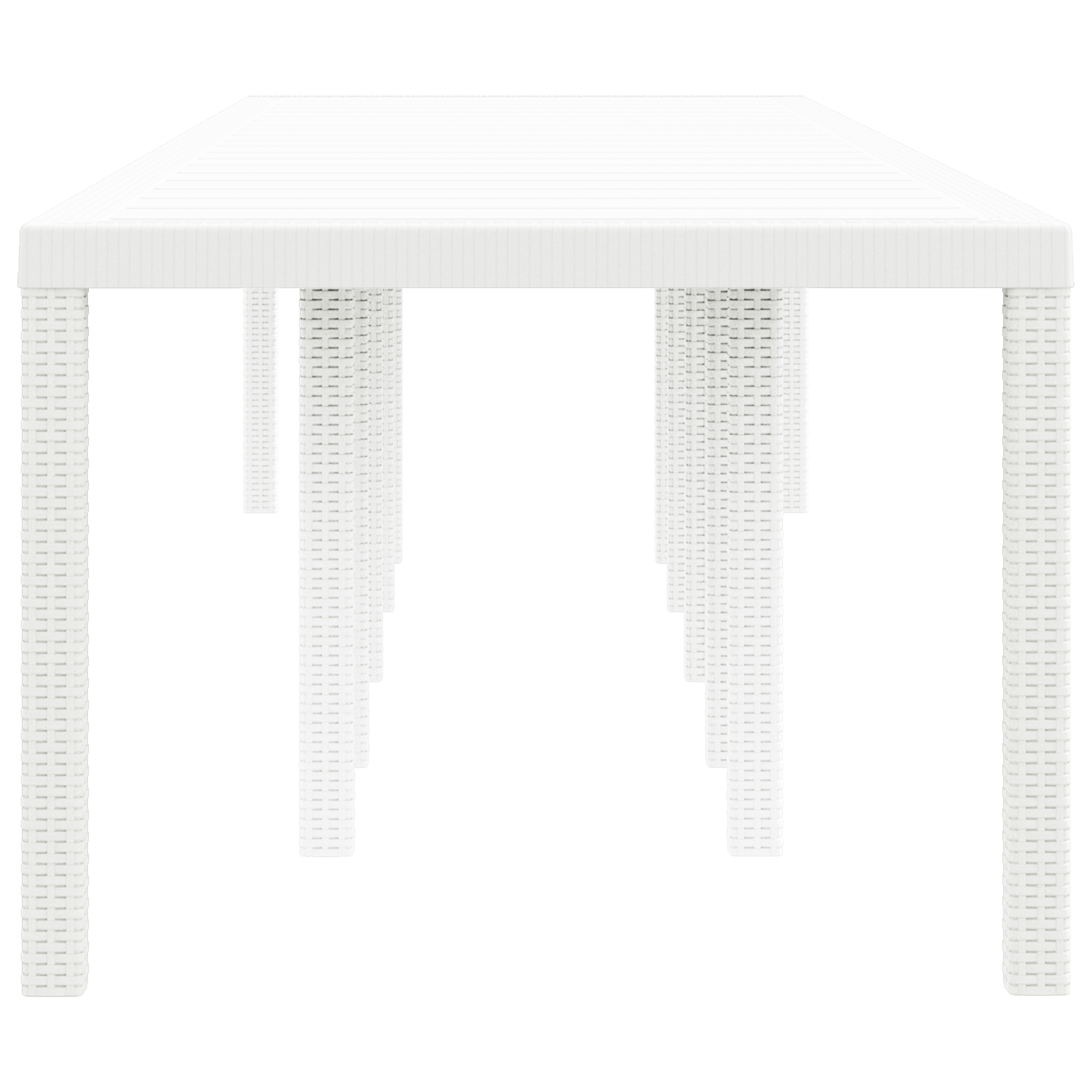 Garden Table White 350x100x73 cm Poly Rattan - Image 5