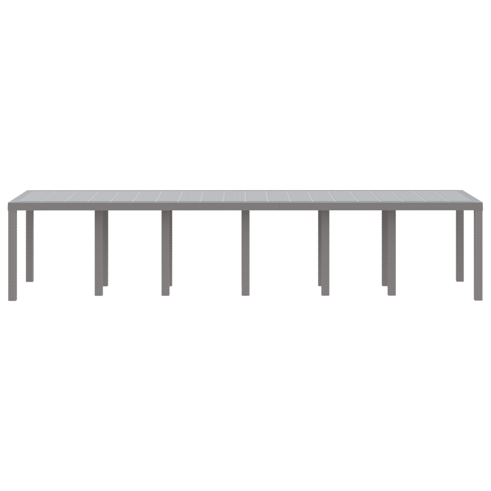 Garden Table Light Grey 350x100x73 cm Poly Rattan - Image 4