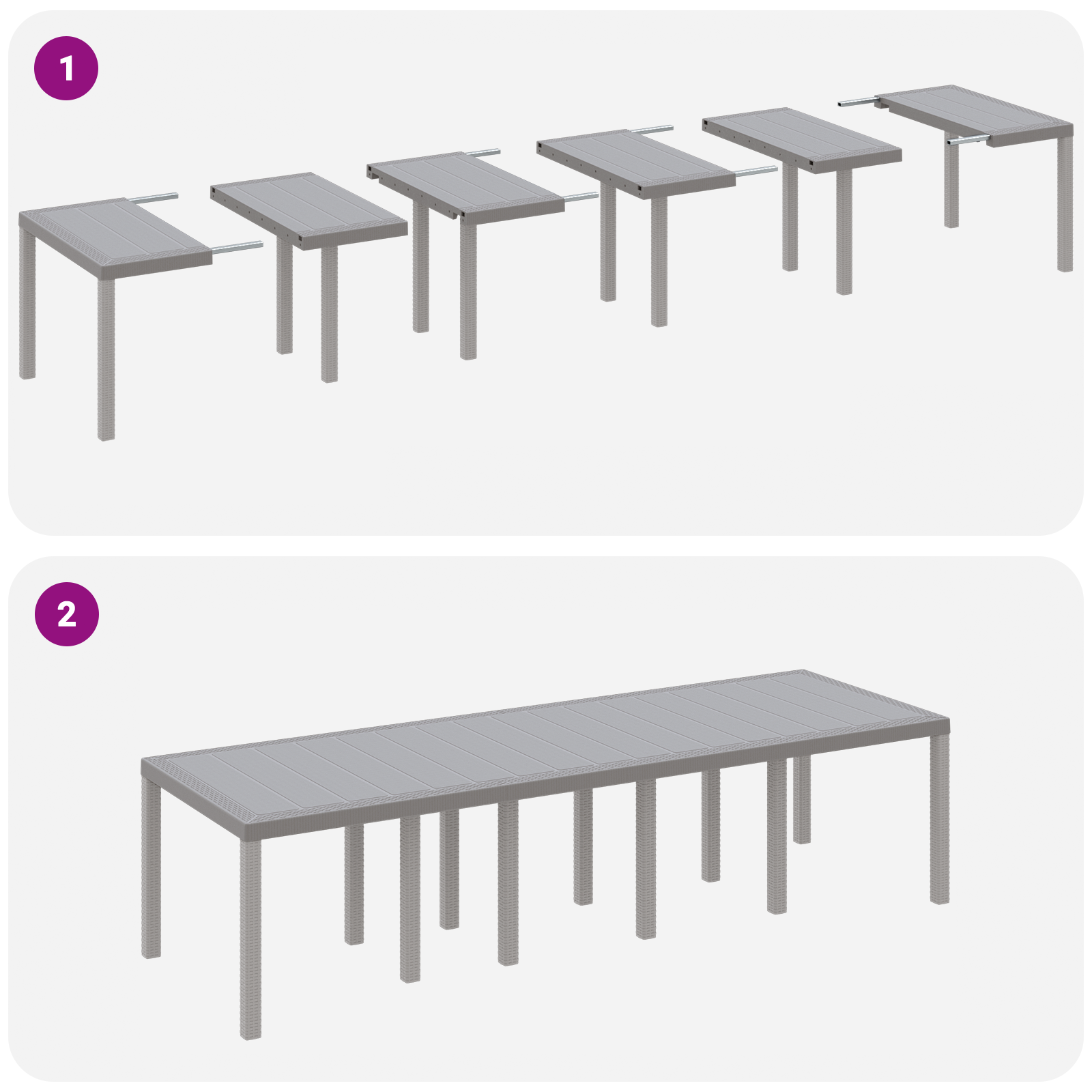 13 Piece Garden Dining Set with Cushions Light Grey Poly Rattan - Image 10