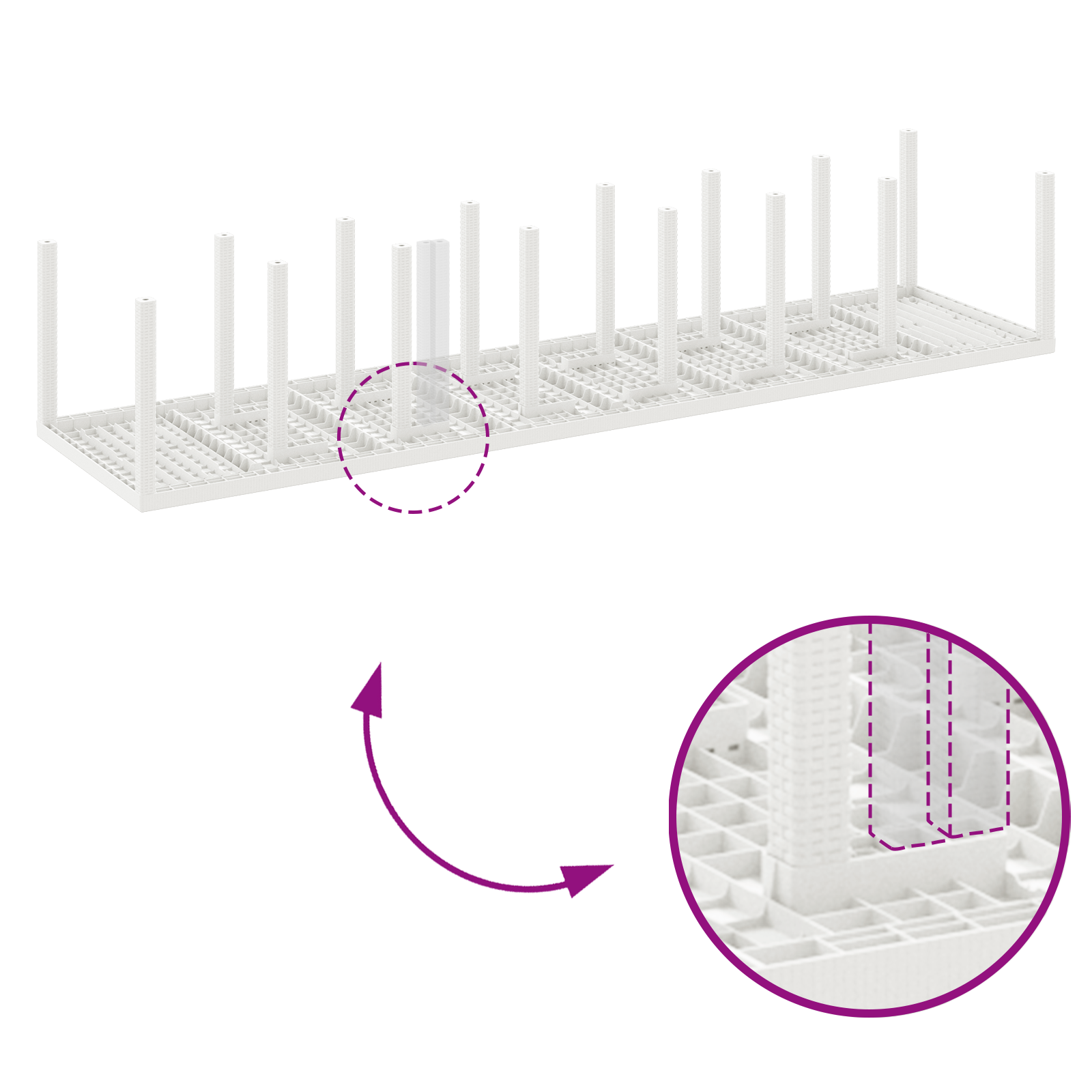 17-членен градински комплект за хранене с възглавници бял полиратан - Image 9