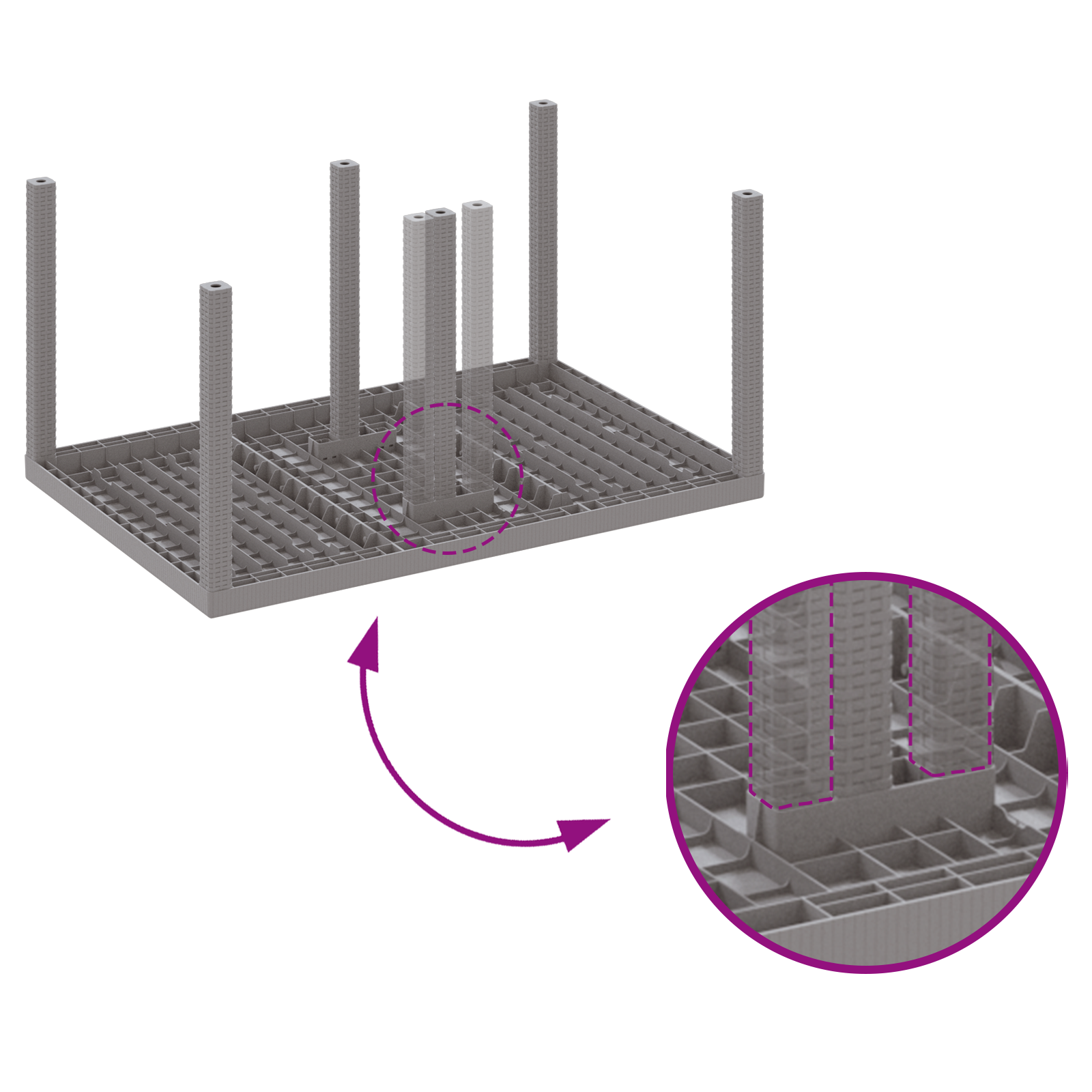 Градински трапезен комплект  с възглавници Светлосив Полиратан - Image 9