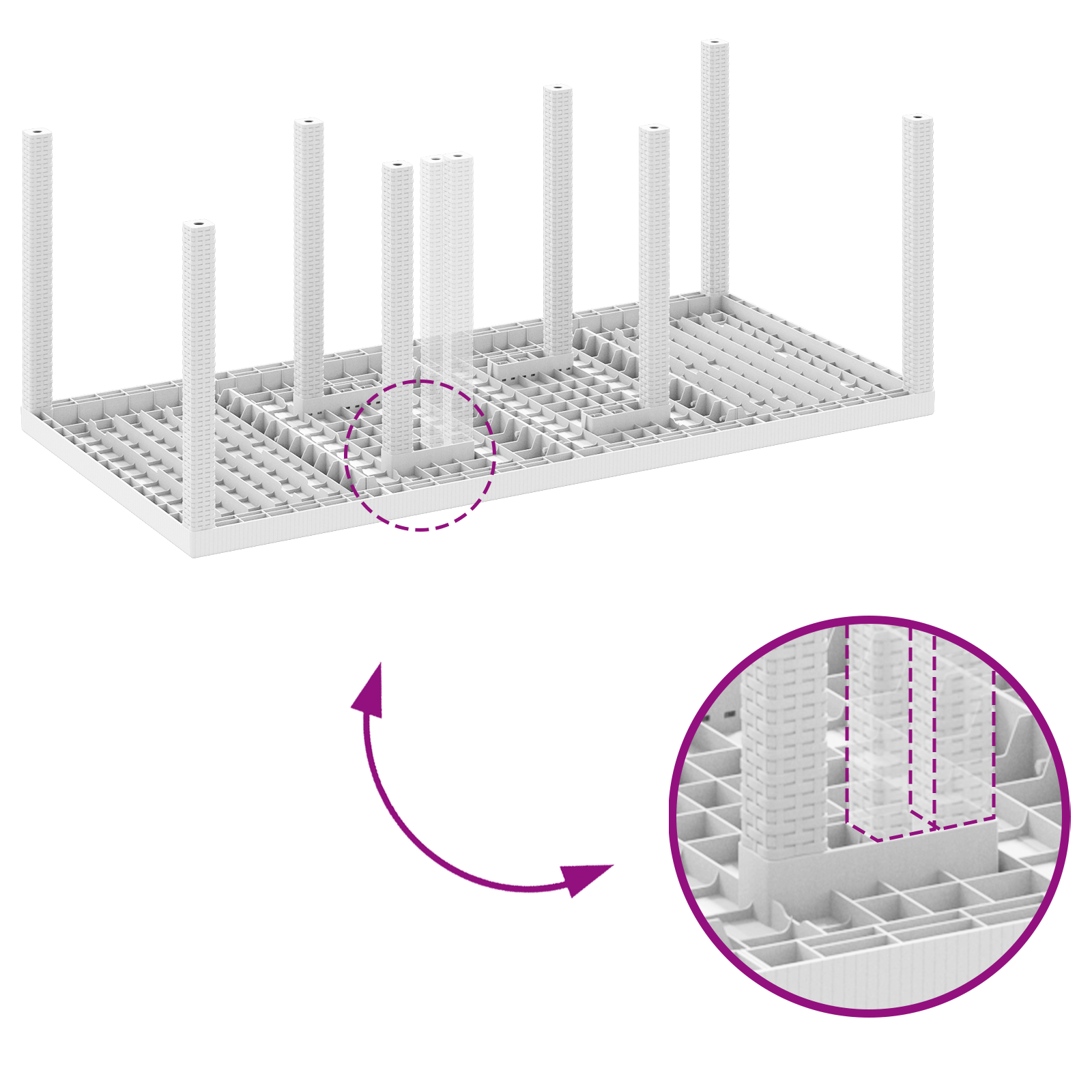7 Piece Garden Dining Set White Poly Rattan - Image 9