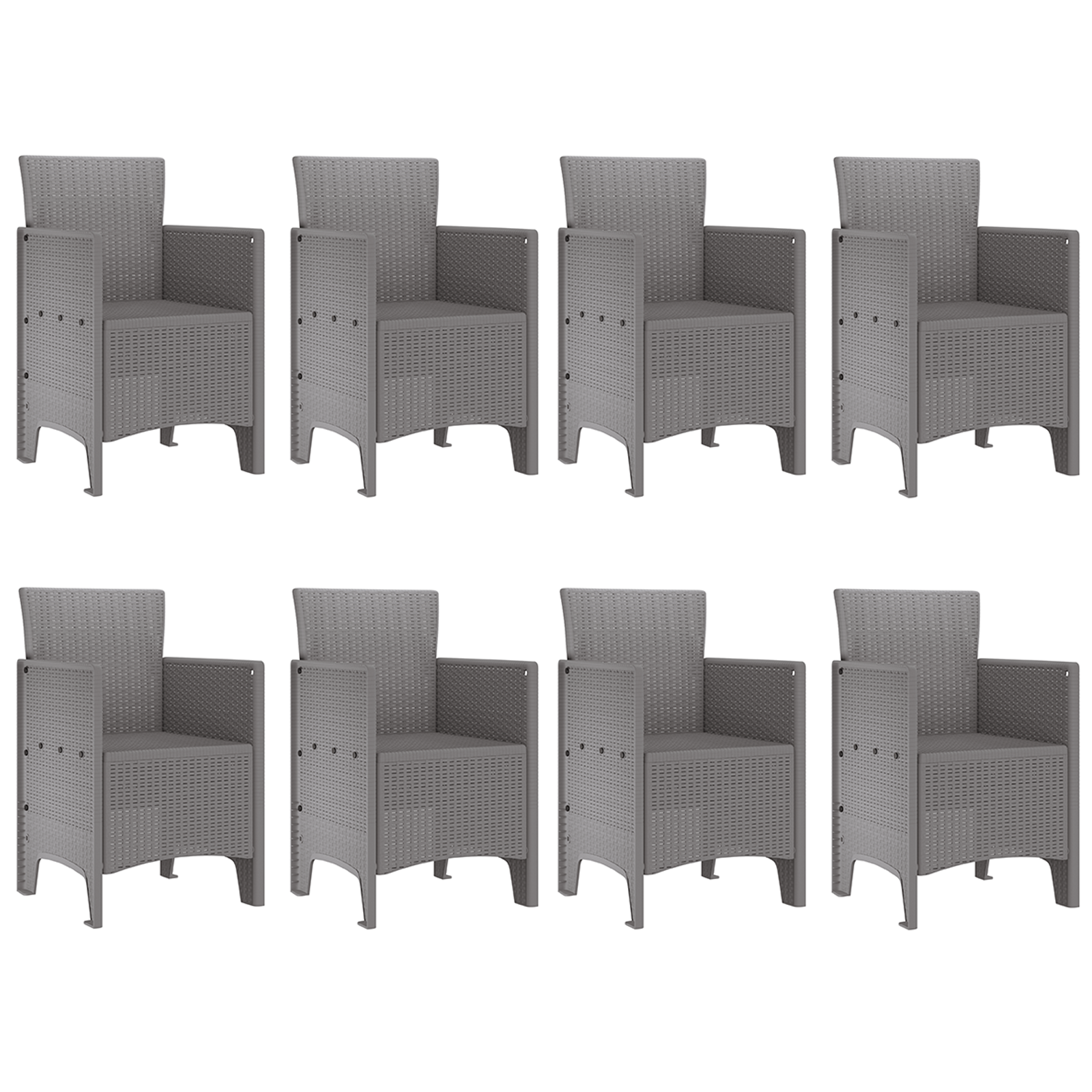 9 части градинска трапезария с бял полиратан - Image 5