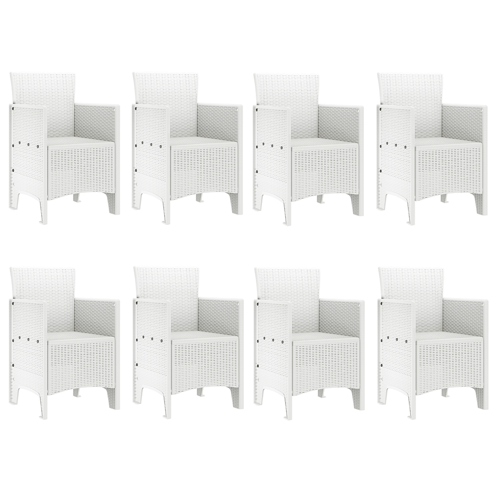 9 Piece Garden Dining Set Light Grey Poly Rattan - Image 5