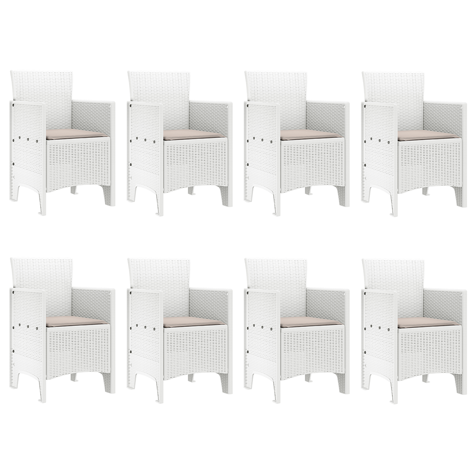 9-частен градински комплект за хранене с възглавници светлосив полиратан - Image 5