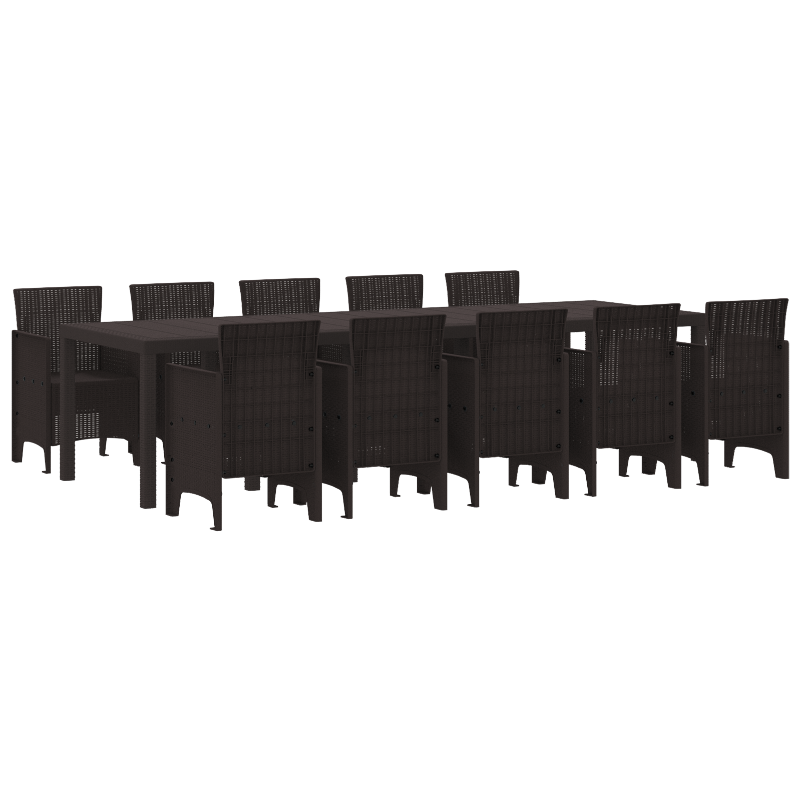 Thumbnail - vidaXL Garten Essgruppe mit Kissen 11 pcs Braun Groß Rattan