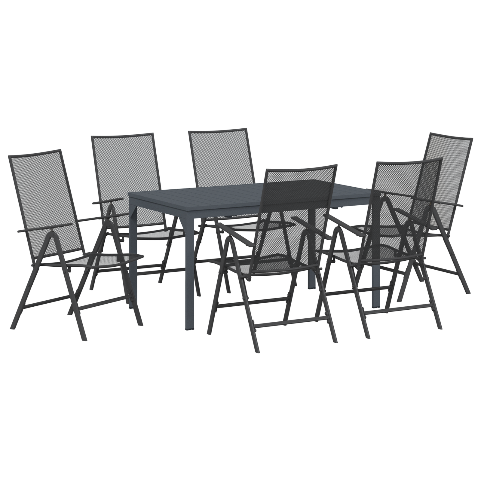 Thumbnail - vidaXL Garten-Essgruppe 7 pcs Anthrazit Vollgröße