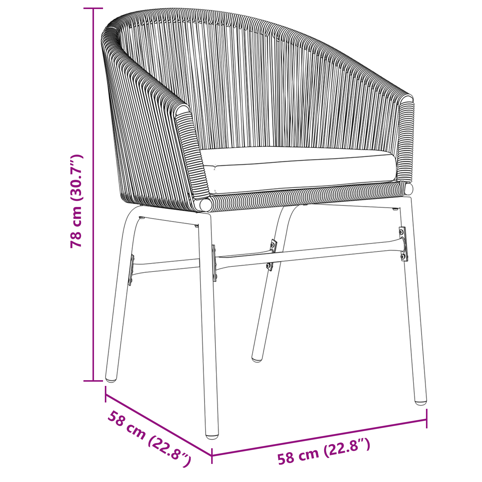 10 Частен комплект за хранене с възглавници Черен Полиротан, vidaXL Разширяема градинска маса Антрацит (140-210)x90x73 см Стомана - Image 11
