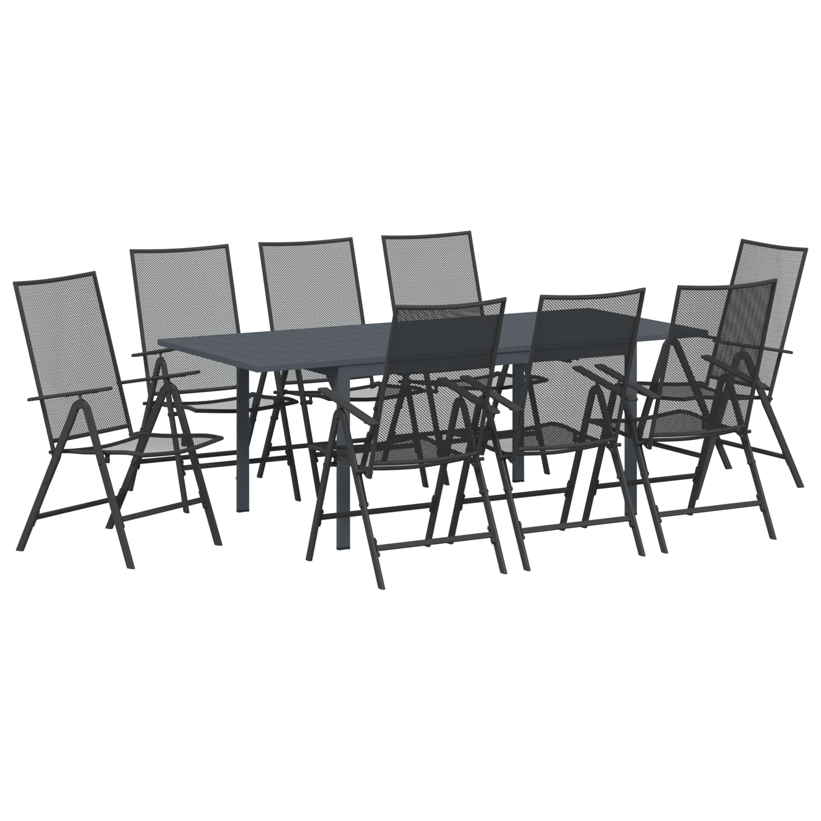 9 Piece Hallway Furniture Set Anthracite Steel - Image 2