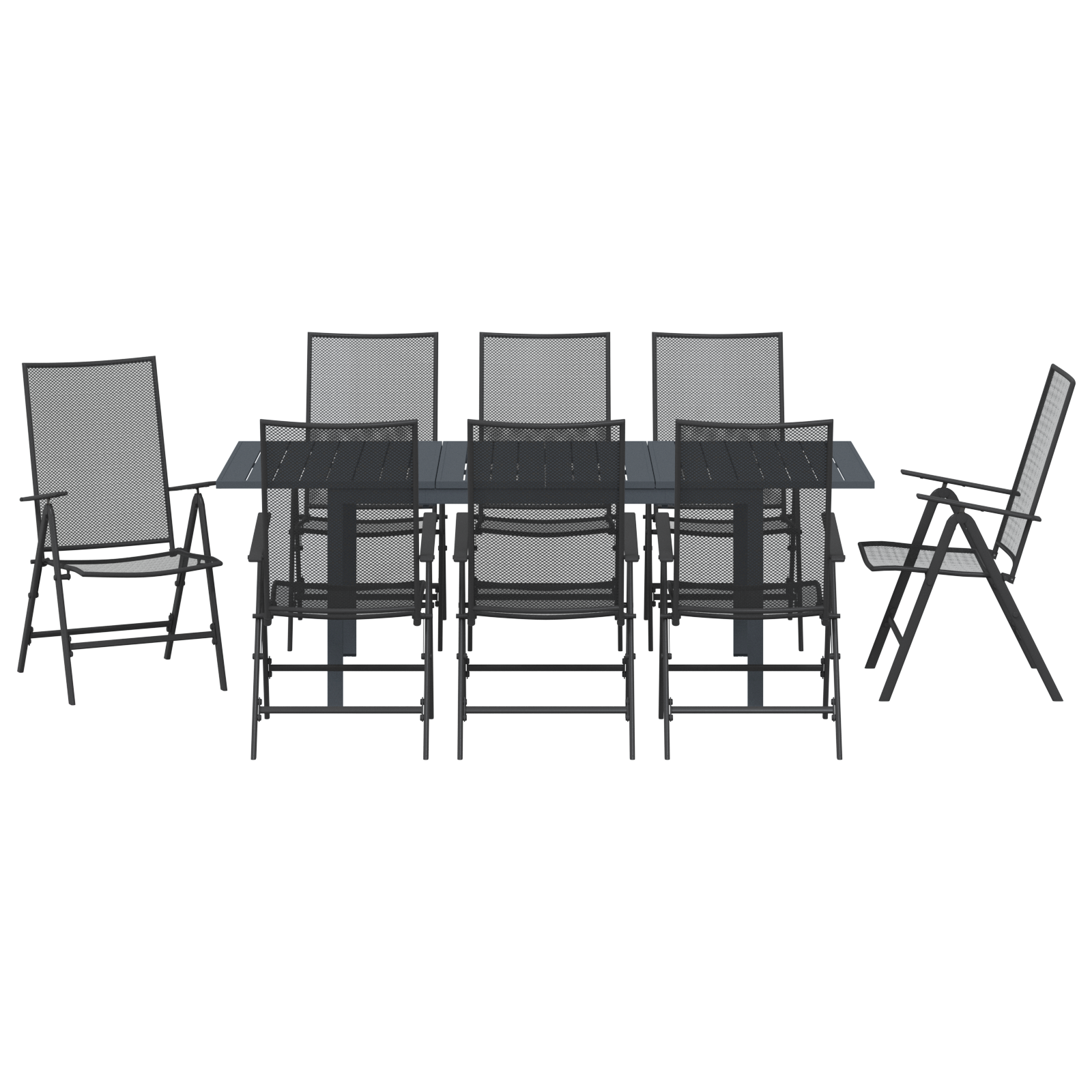 9 Piece Hallway Furniture Set Anthracite Steel - Image 7