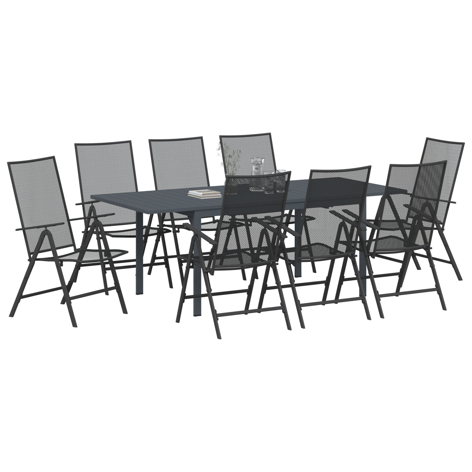9 Piece Hallway Furniture Set Anthracite Steel - Image 3