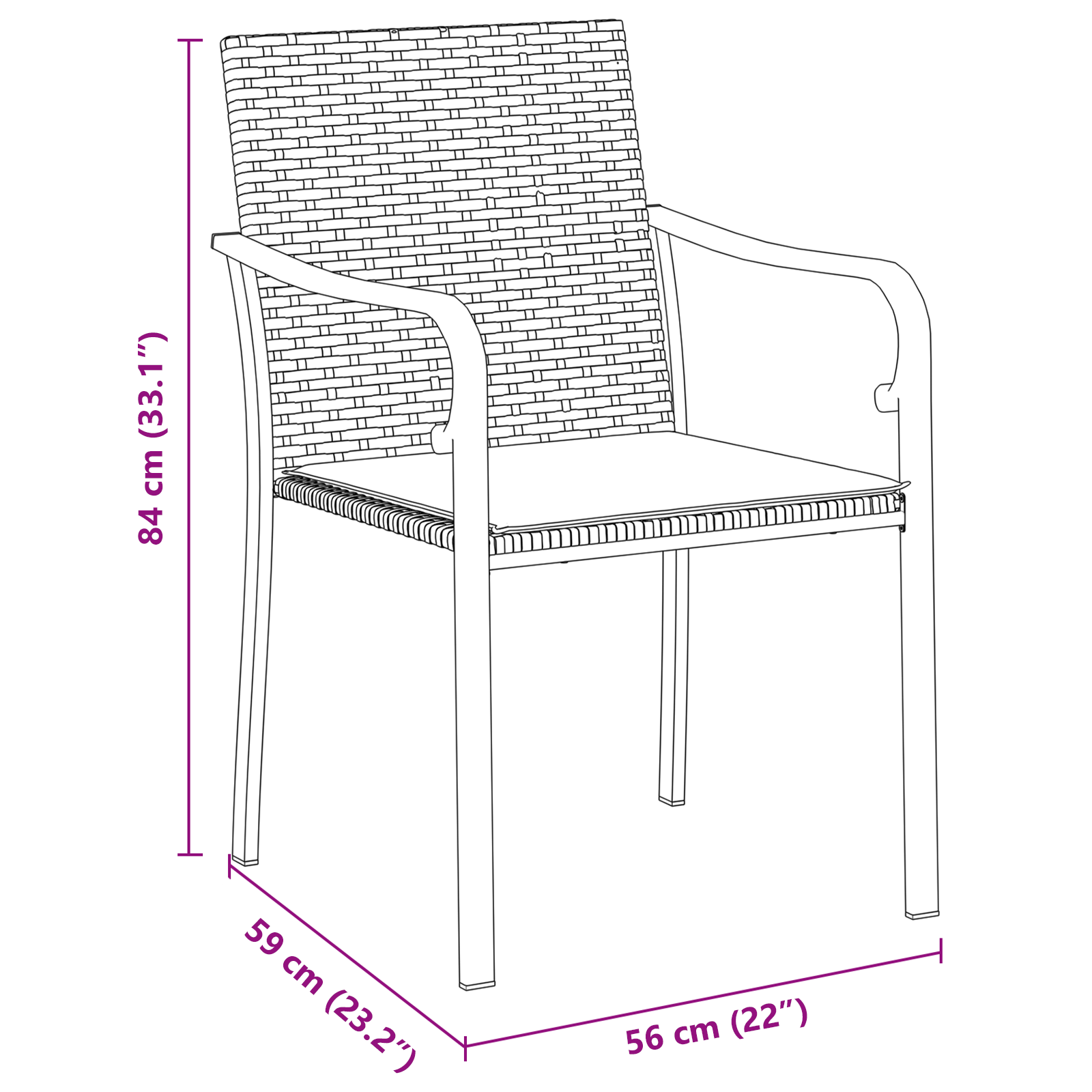 5-частен комплект за градинско хранене с кафяви възглавници от полиратан - Image 10
