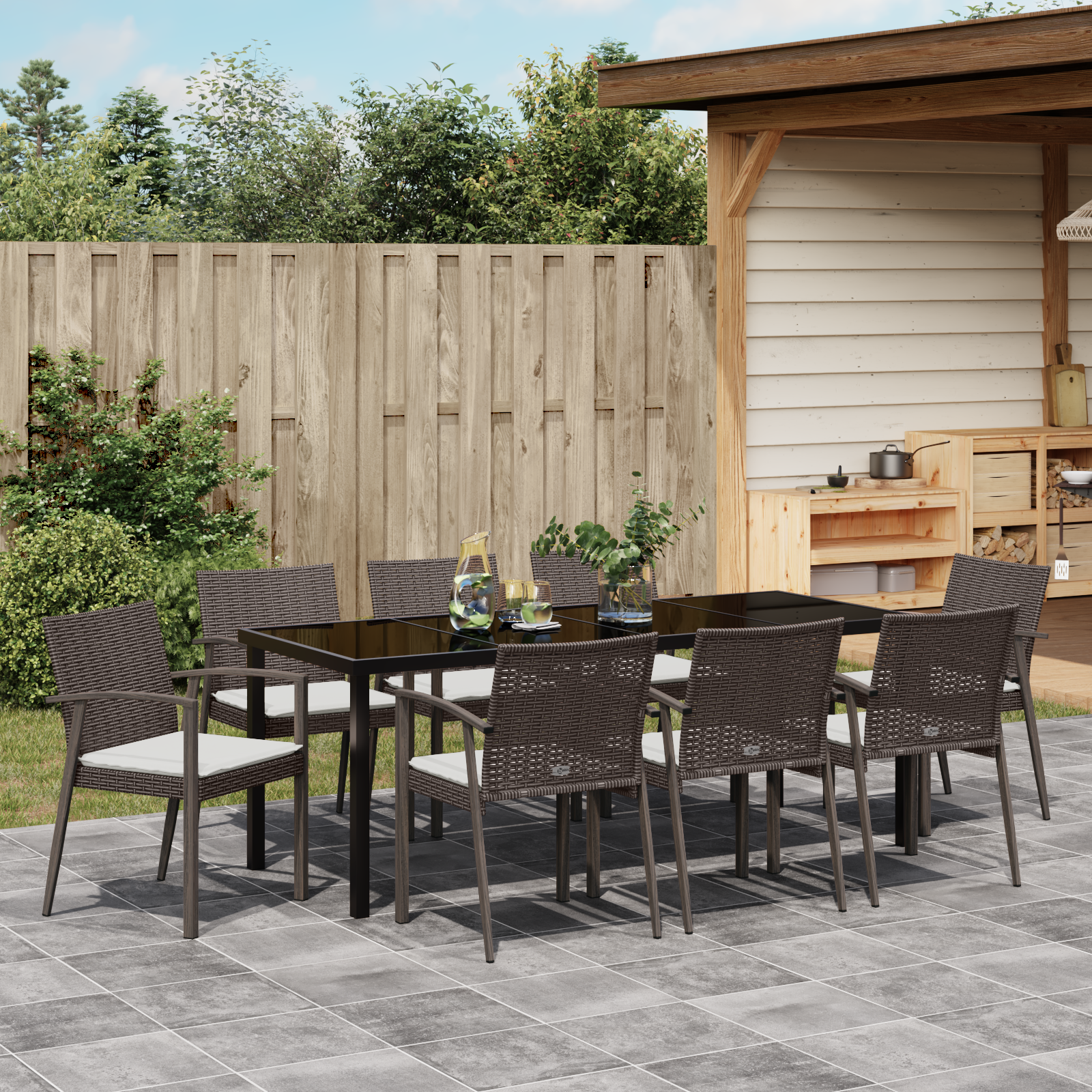 Комплект от 5 Кафяво и кремаво бяло - Image 4