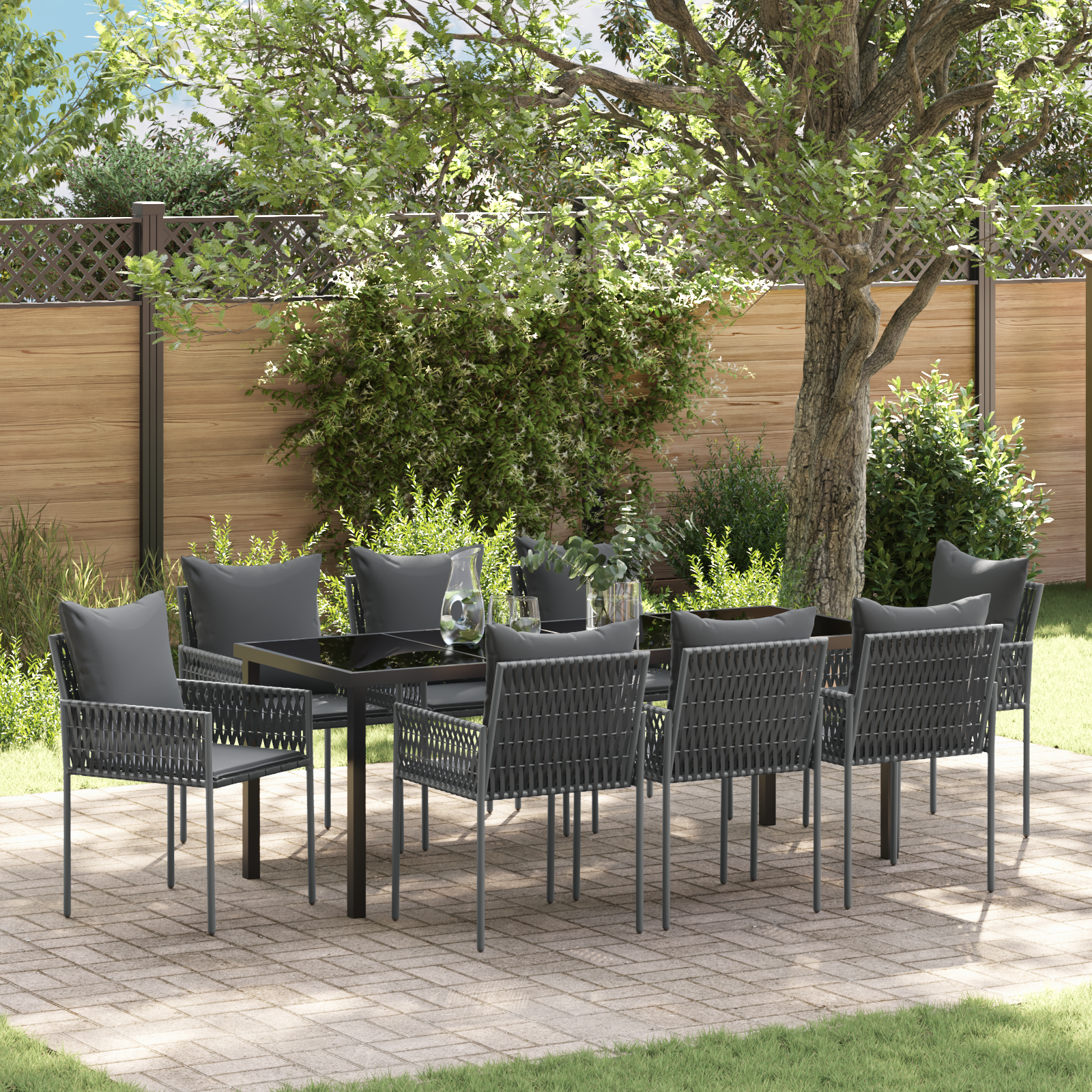 Комплект от 5 Черен, Тъмен сив