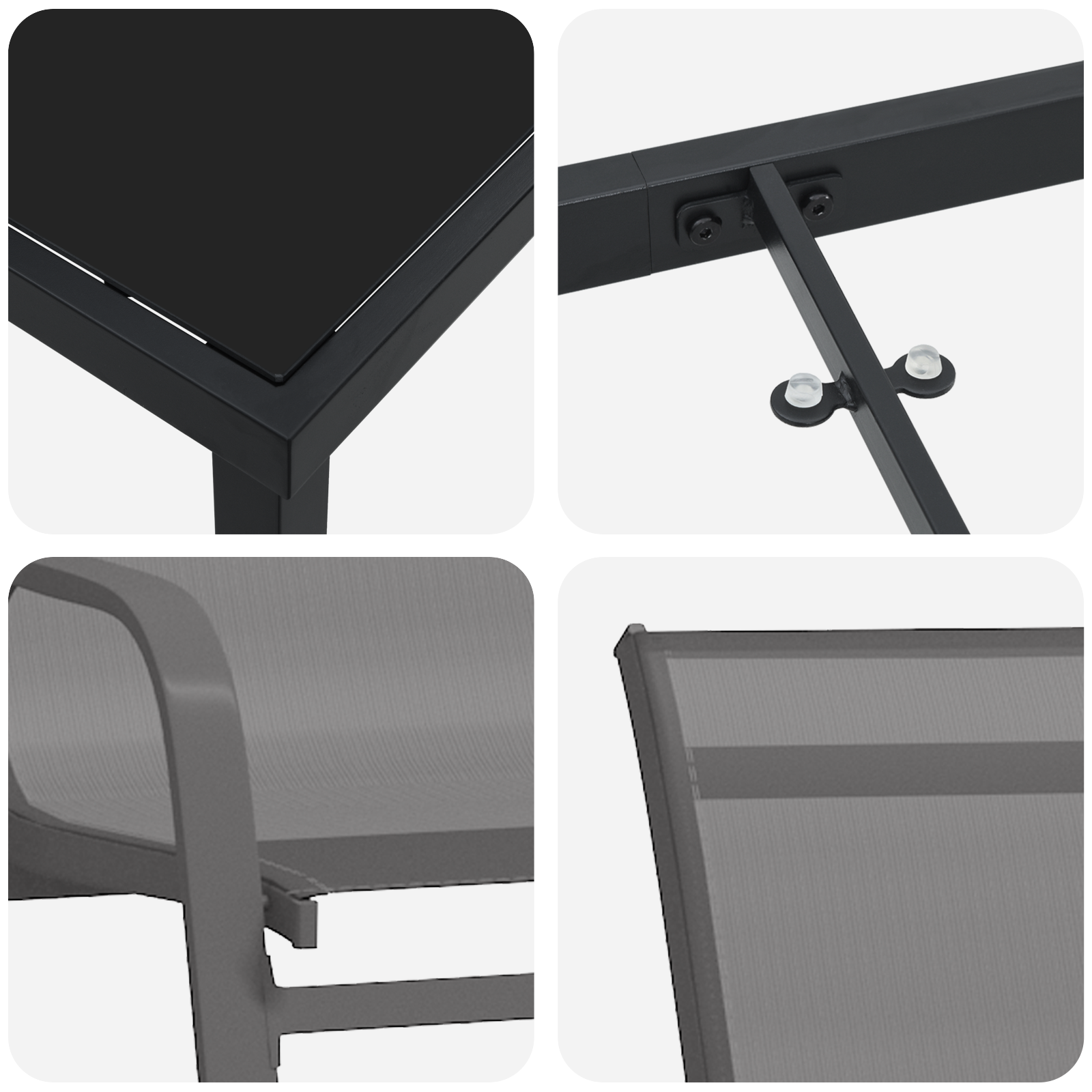 Комплект за градинско хранене от 5 части сив текстилен и стоманен - Image 9