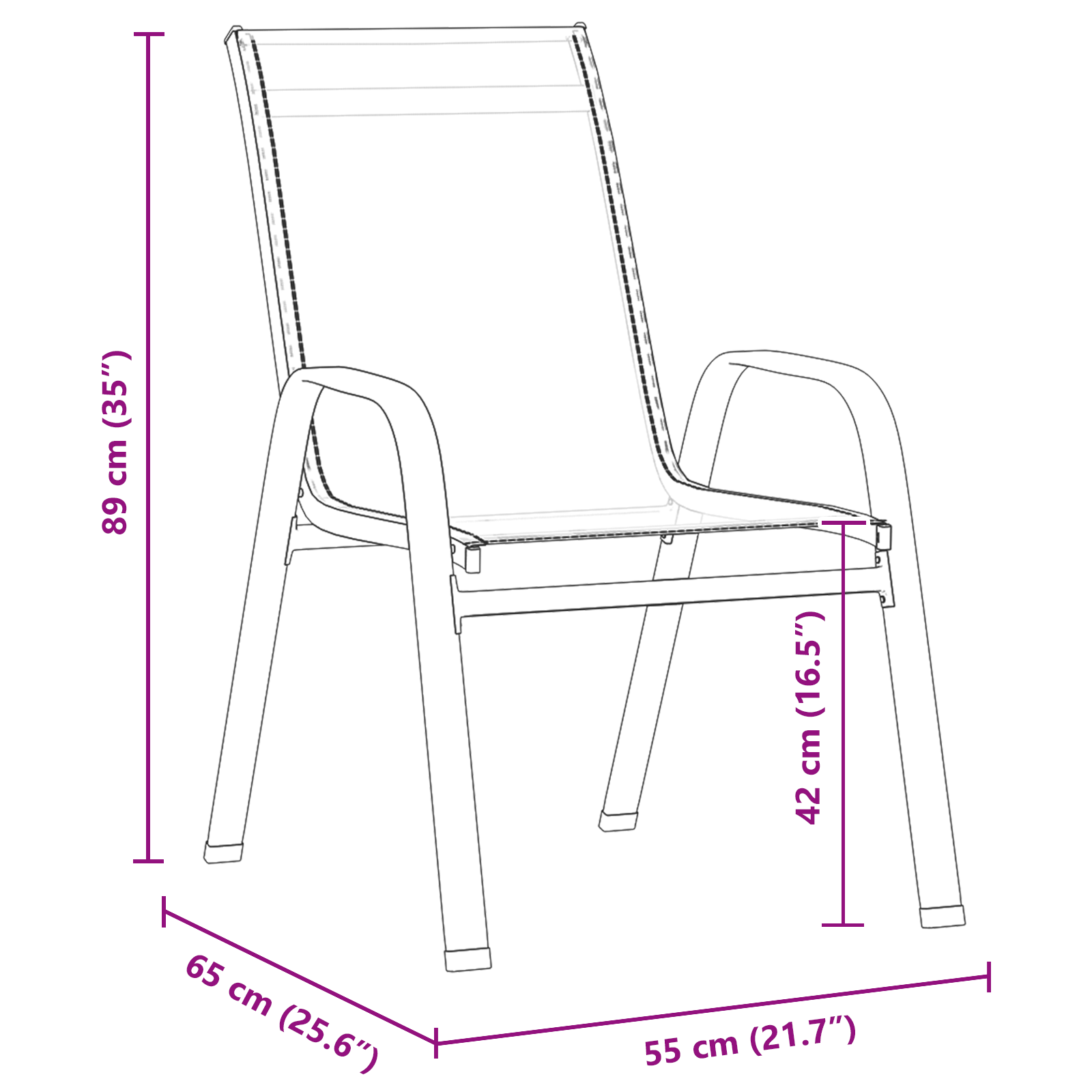 5 Piece Garden Dining Set Brown Textilene and Steel - Image 10