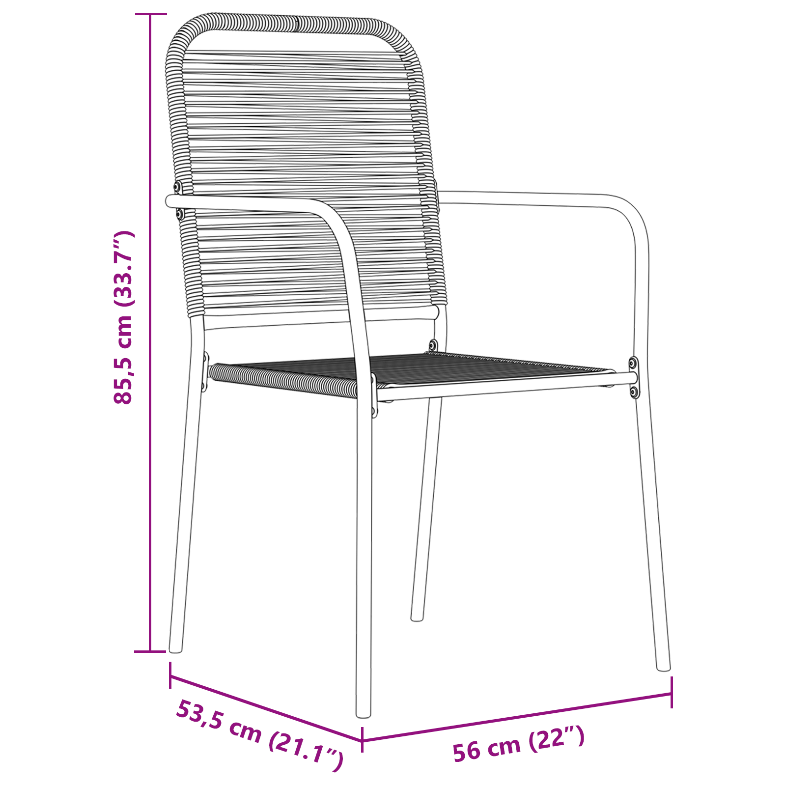 5 частен градински комплект за хранене Черно Памучно въже и стомана - Image 10
