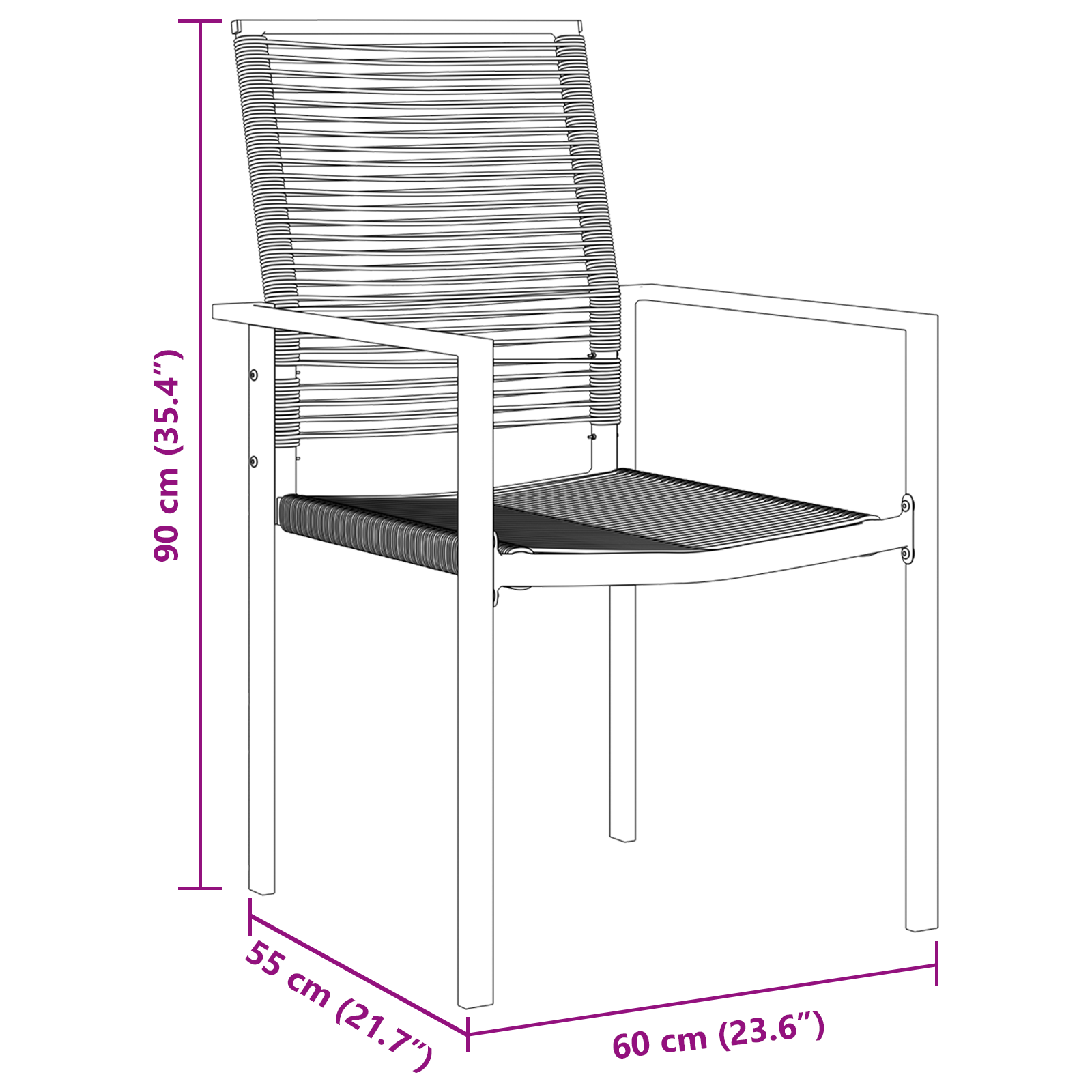 9 части за градинско хранене Черен PVC въжен - Image 10