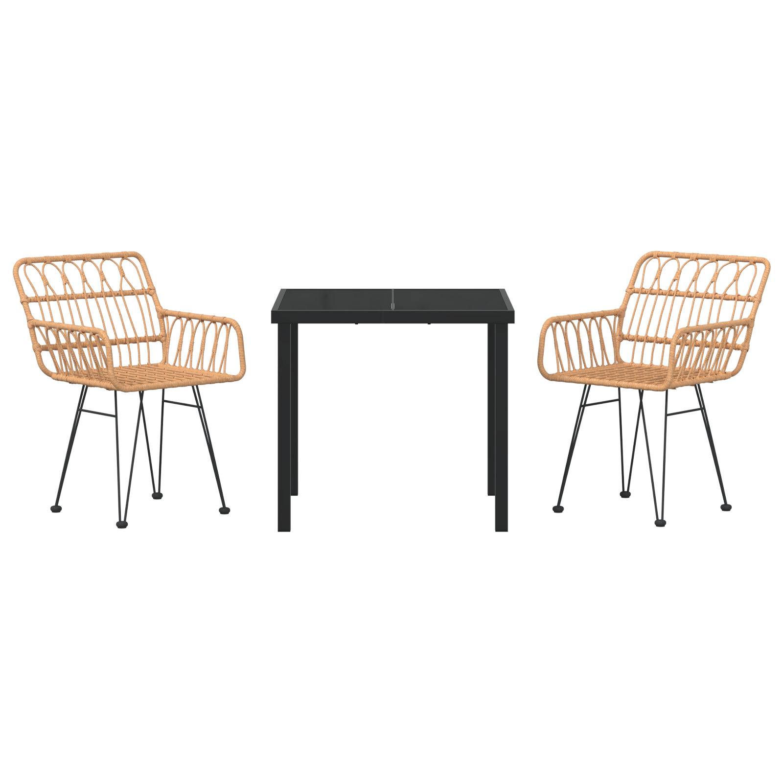 3 Часов Комплект Градински Столове от Кафяв Полиратан - Image 7