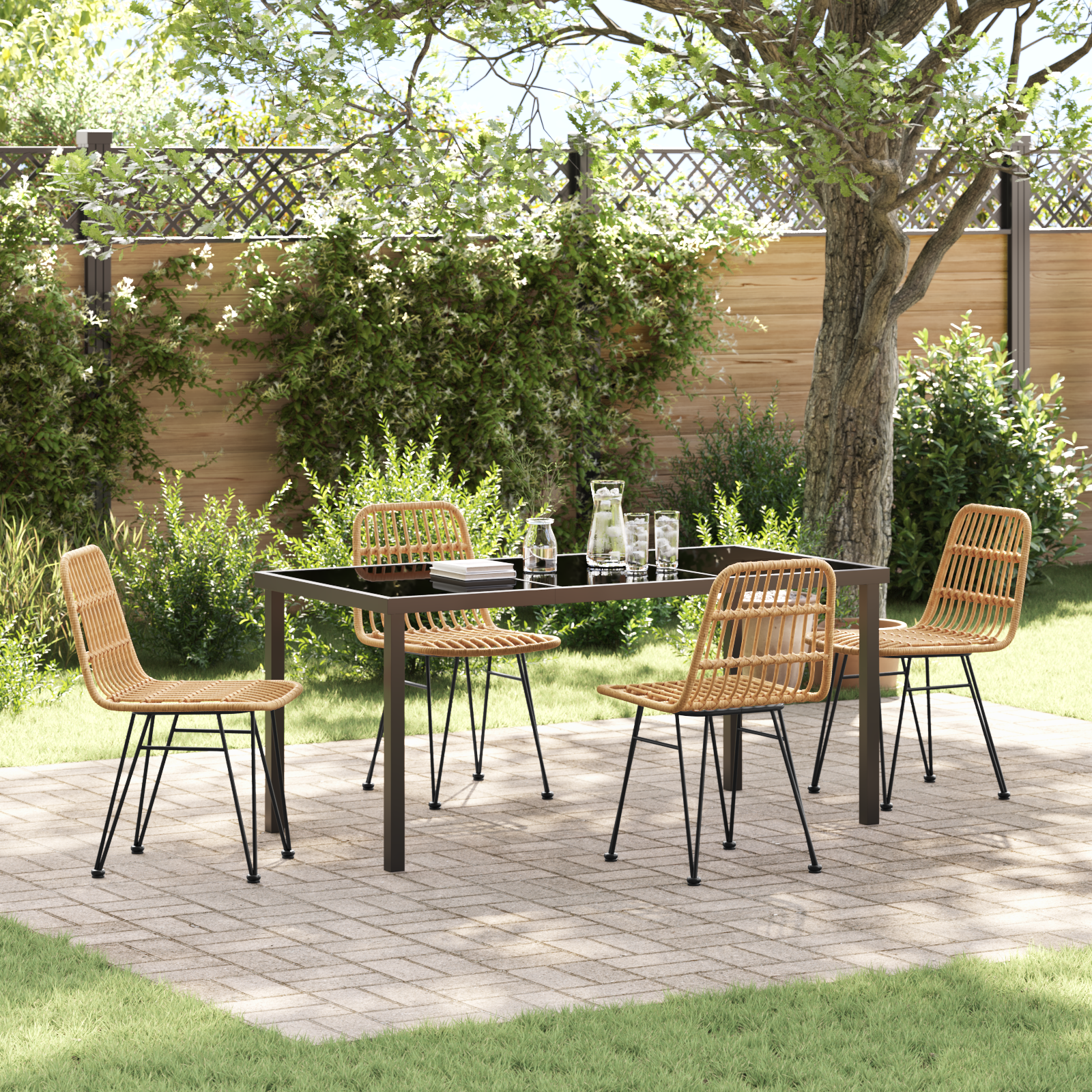 Thumbnail - vidaXL 5-teiliges Garten-Essgruppe Braun Poly Rattan