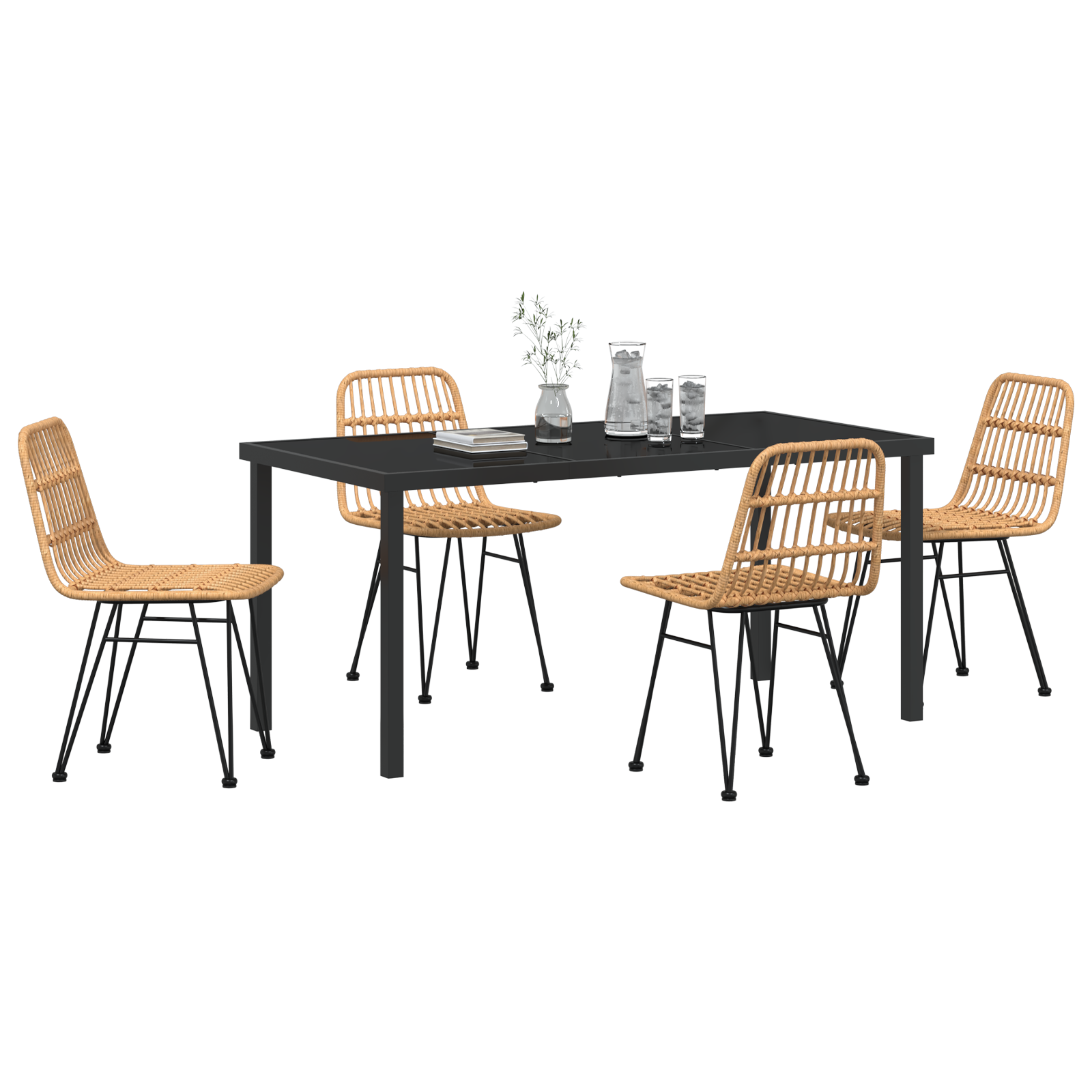 Thumbnail - vidaXL 5-teiliges Garten-Essgruppe Braun Poly Rattan