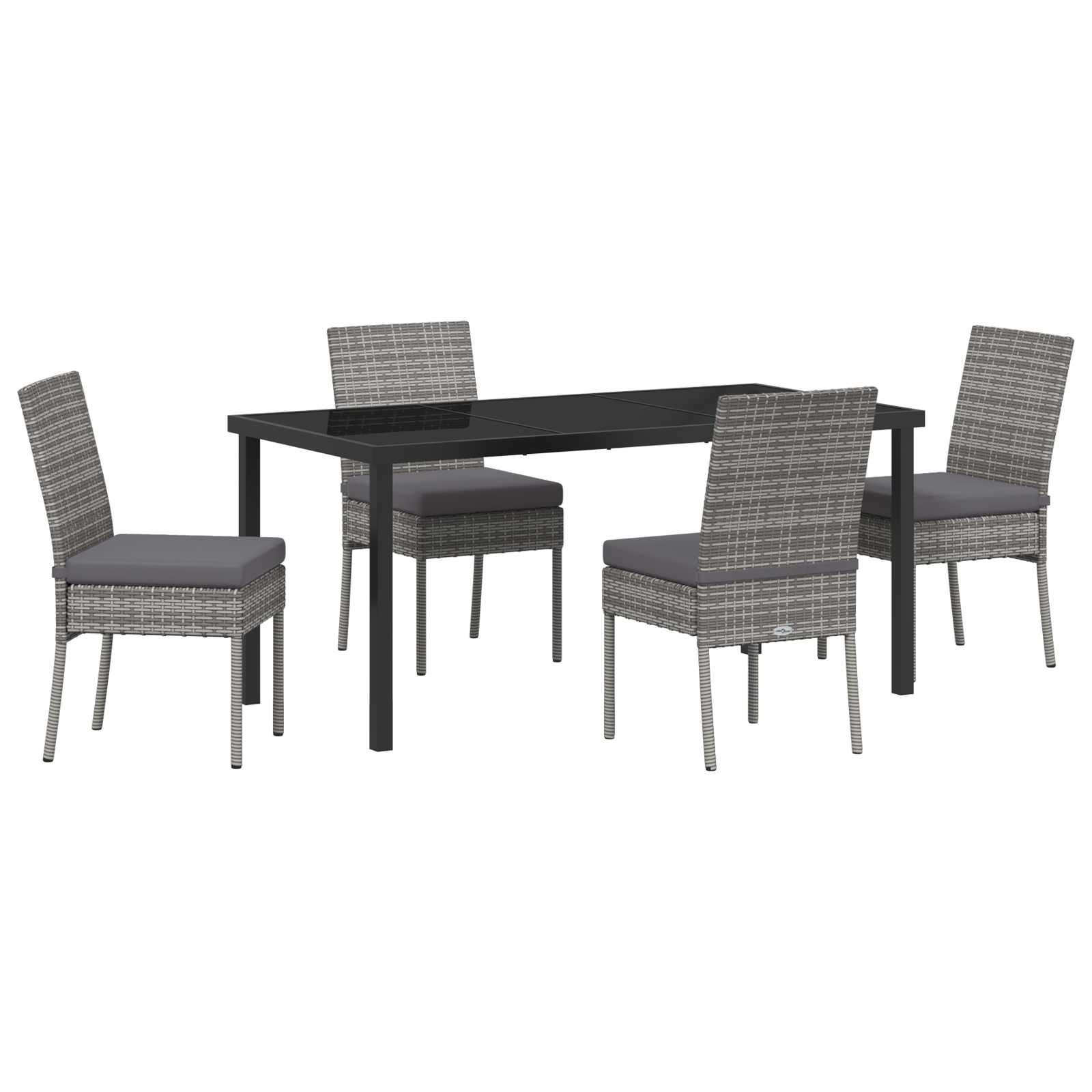 Thumbnail - vidaXL 5-teiliges Garten-Essset in Grau aus Poly Rattan