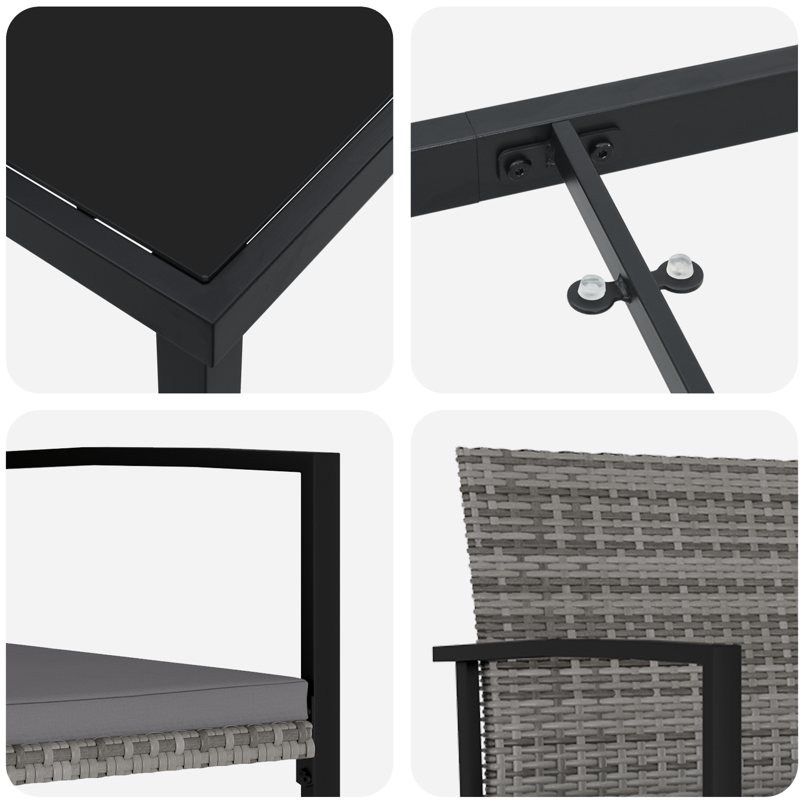 9-Часов комплект за градинско хранене Сиво Полиратан - Image 9