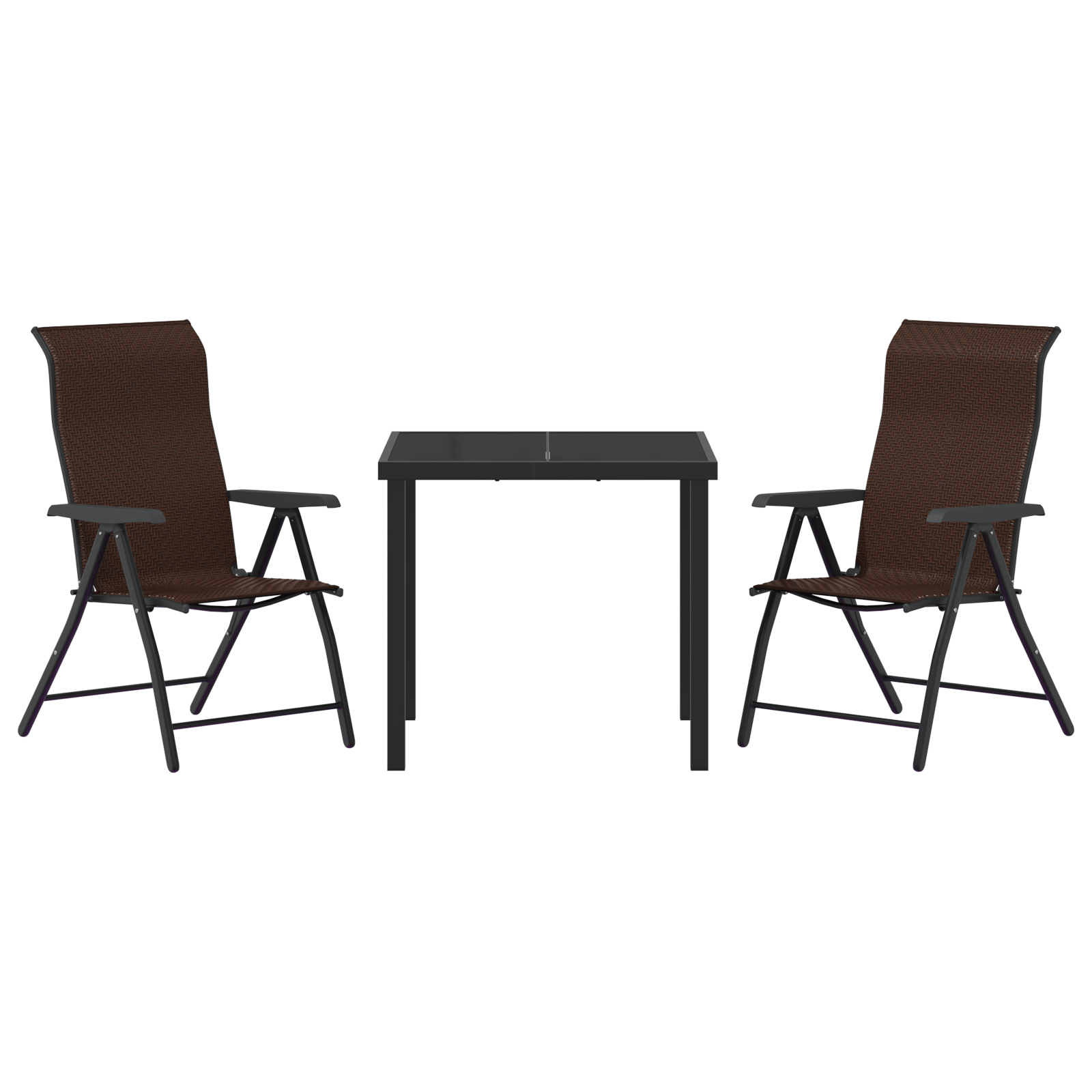 3 Piece Garden Dining Set Brown Poly Rattan - Image 7