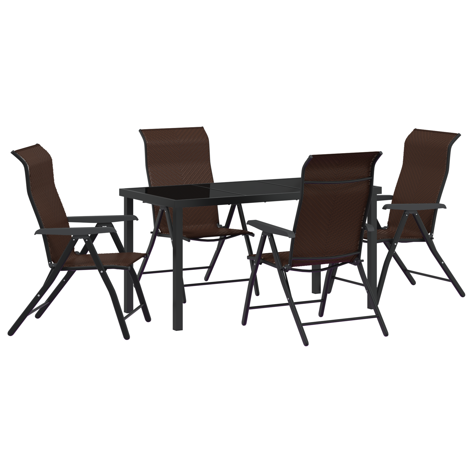 Thumbnail - vidaXL 5-teiliges Gartenessplatzset - Braun aus Poly-Rattan
