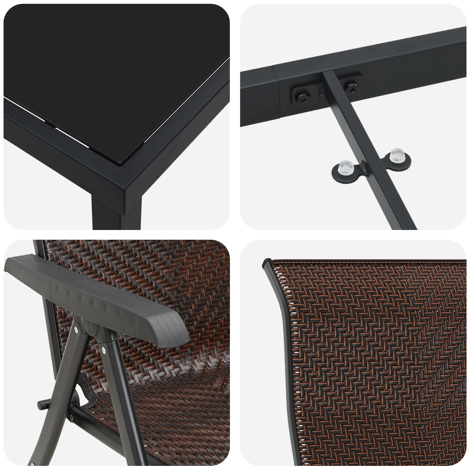 7 Часова Градинска Трапезария Комплект Кафяв Полиратан - Image 9