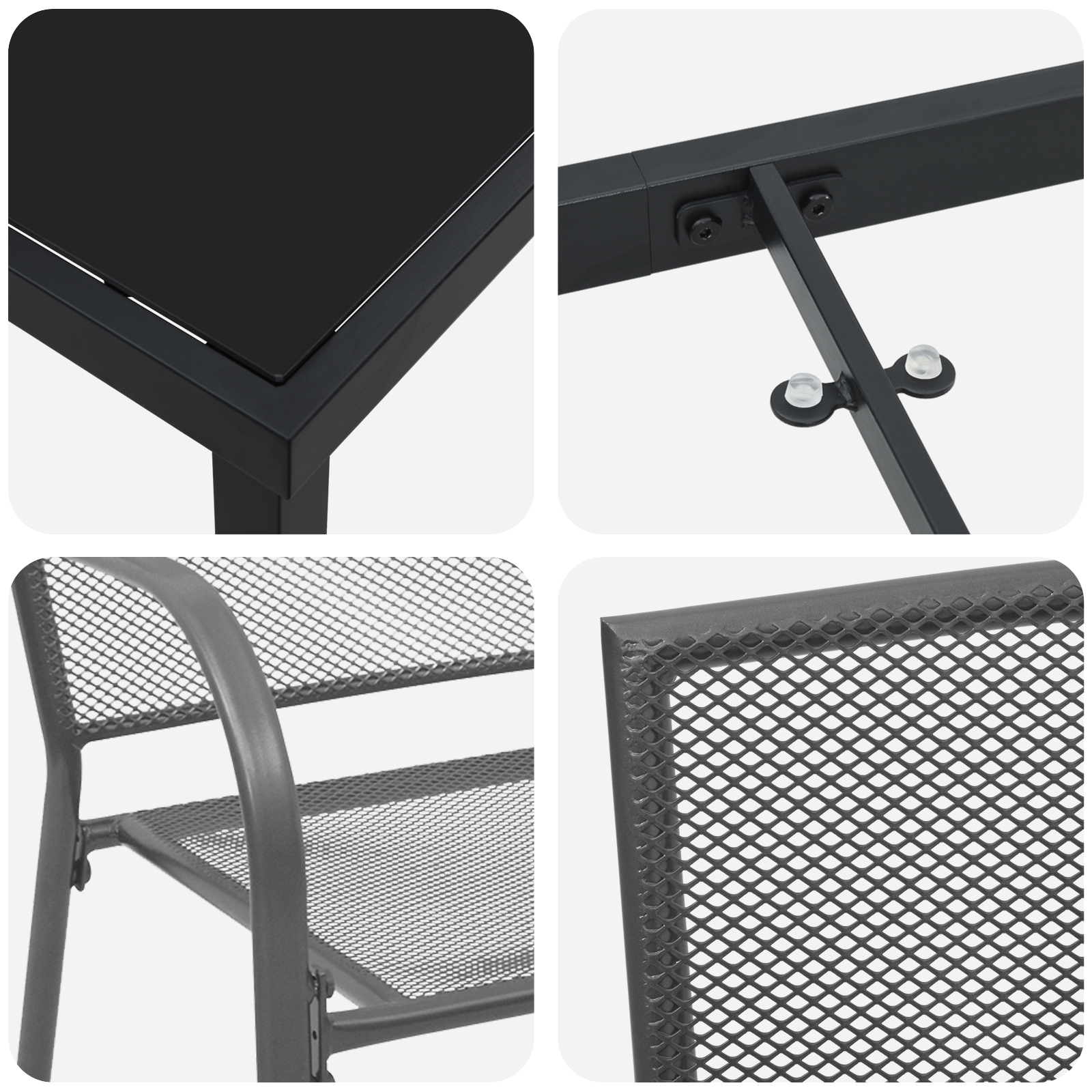 Комплект градинска маса  три части антрацит - Image 9