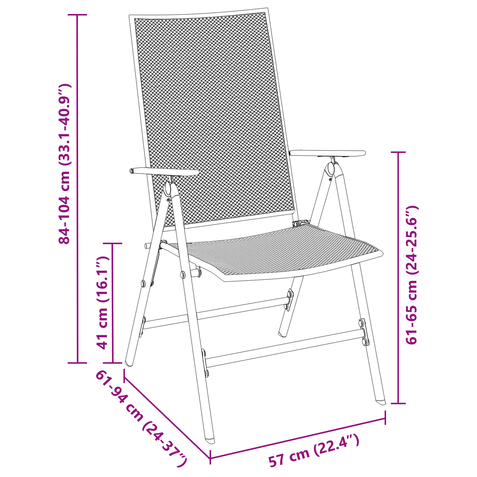 Комплект трапезарни столове  от 3 части, антрацитова стомана - Image 10