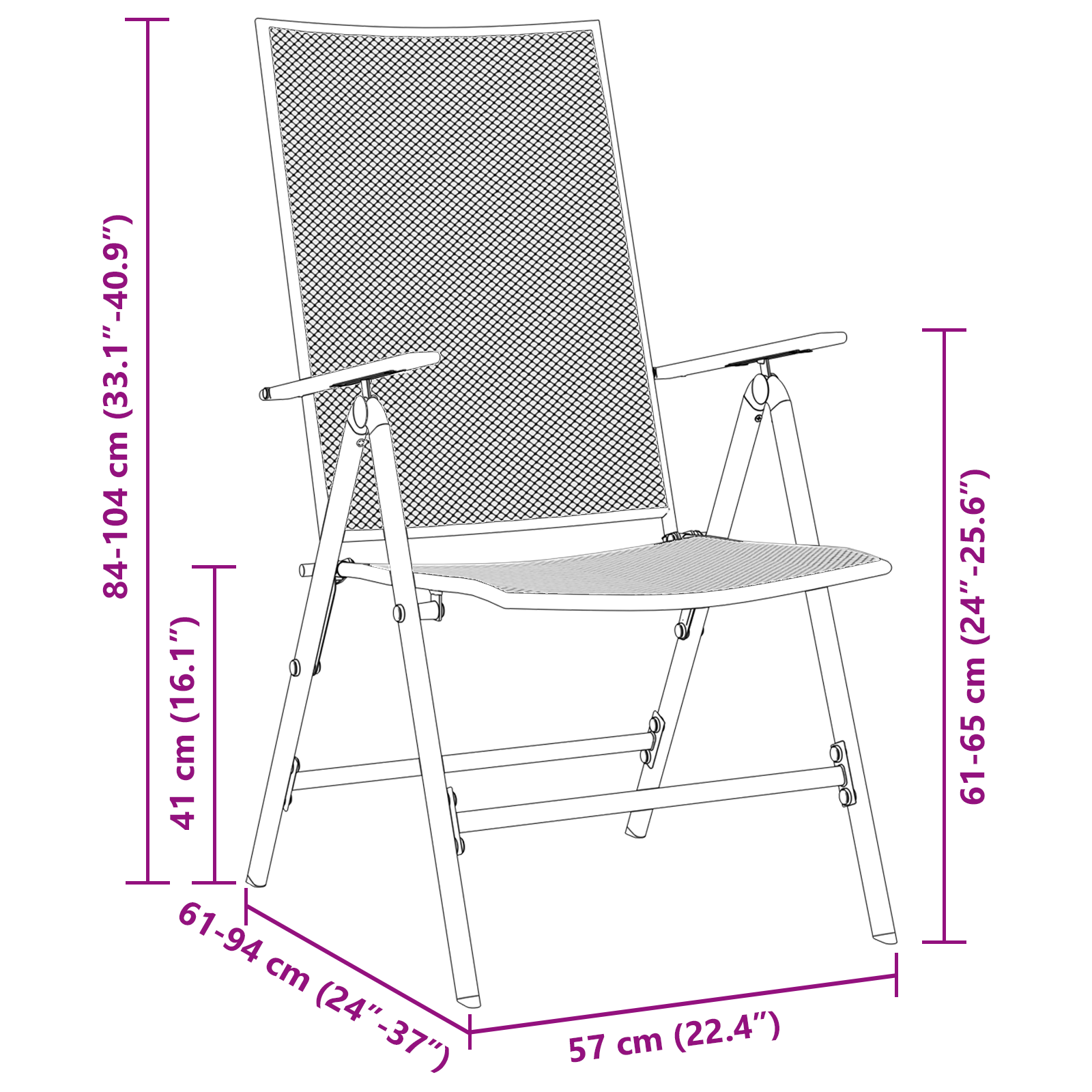 7 Piece Garden Dining Set Anthracite Steel - Image 10