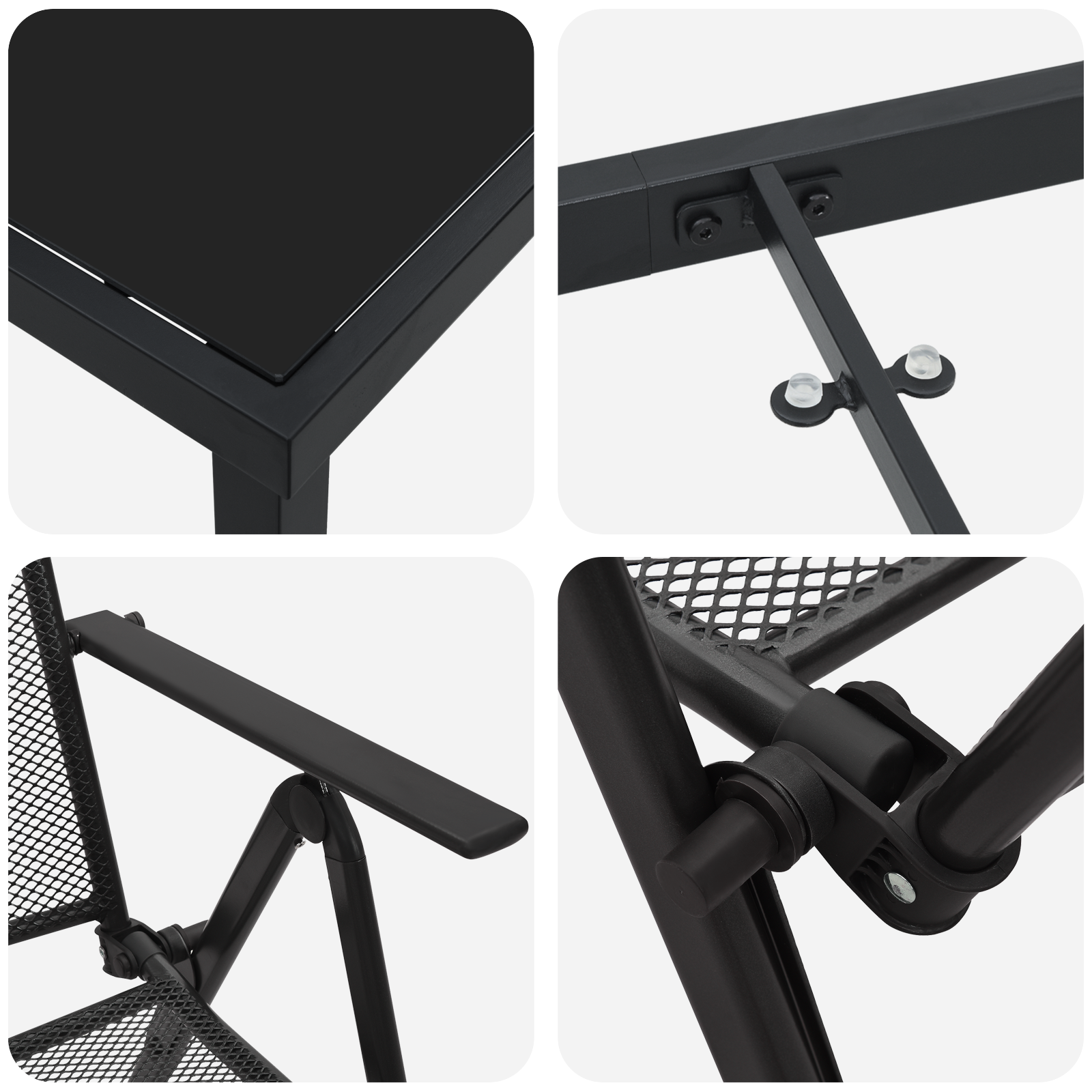 Градинска трапезария  7 части антрацитова стомана - Image 9