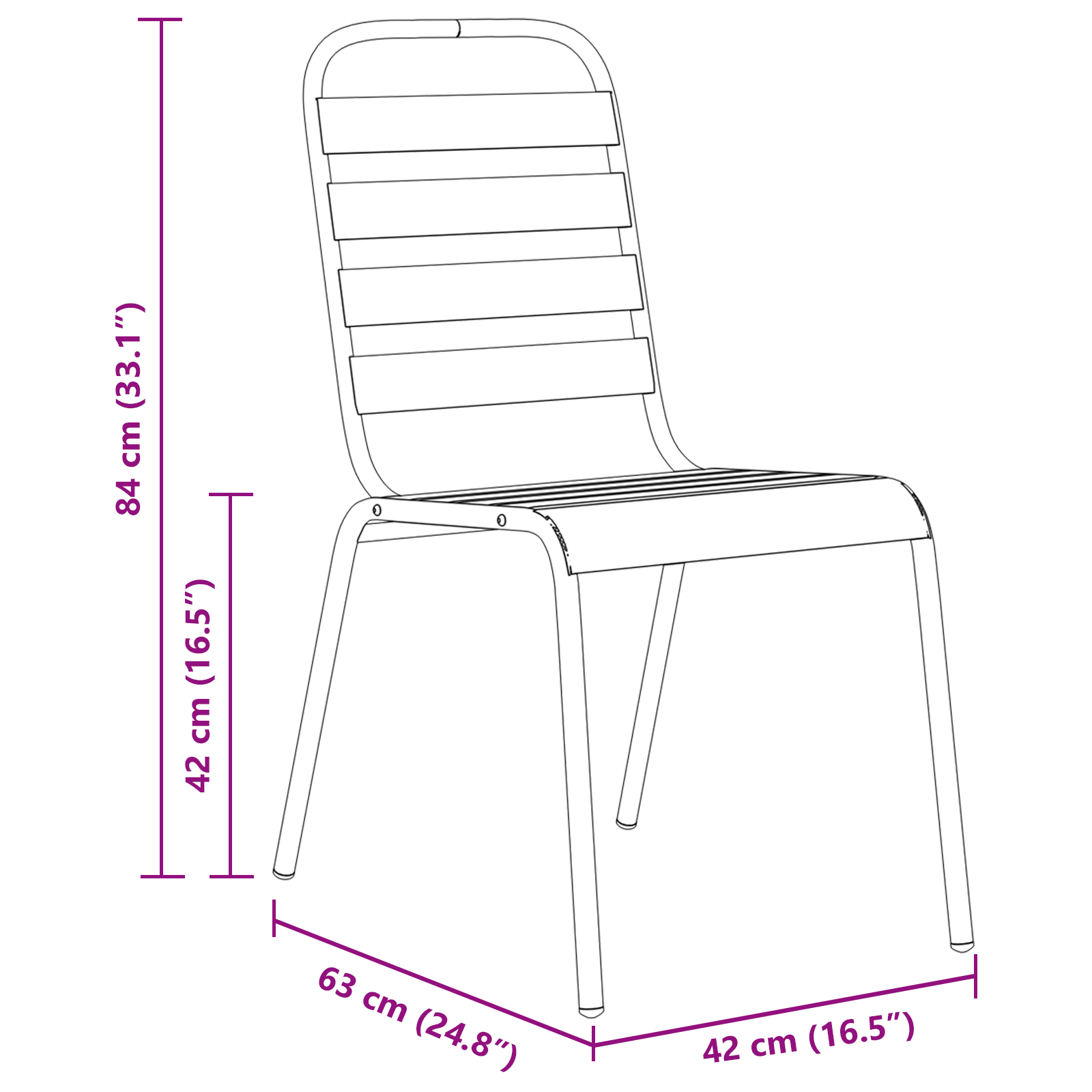 5 частен комплект за хранене в градината Тъмно сива стомана - Image 10