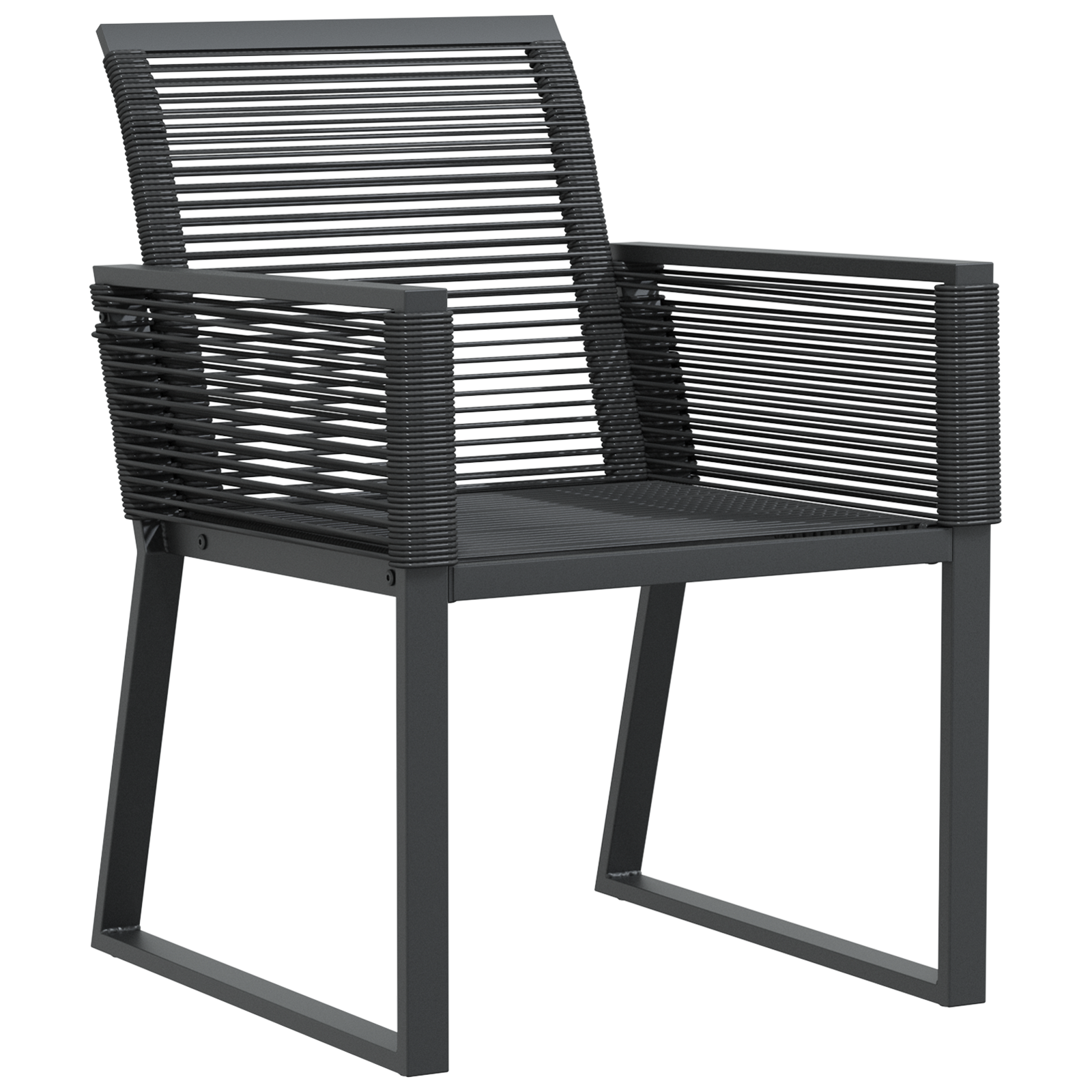 3 Piece Garden Dining Set Black Poly Rattan - Image 6