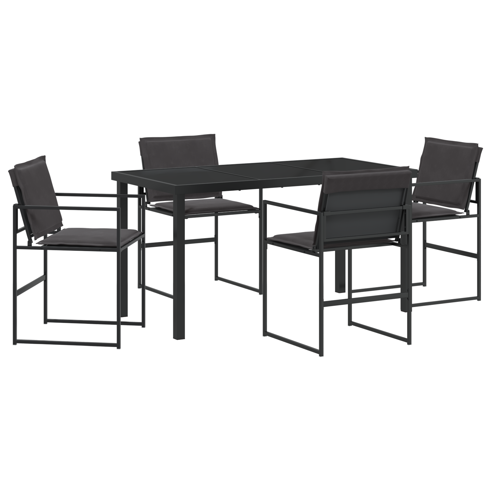 Thumbnail - vidaXL 5-teiliges Garten-Dining-Set mit Kissen schwarz Textilene und Stahl