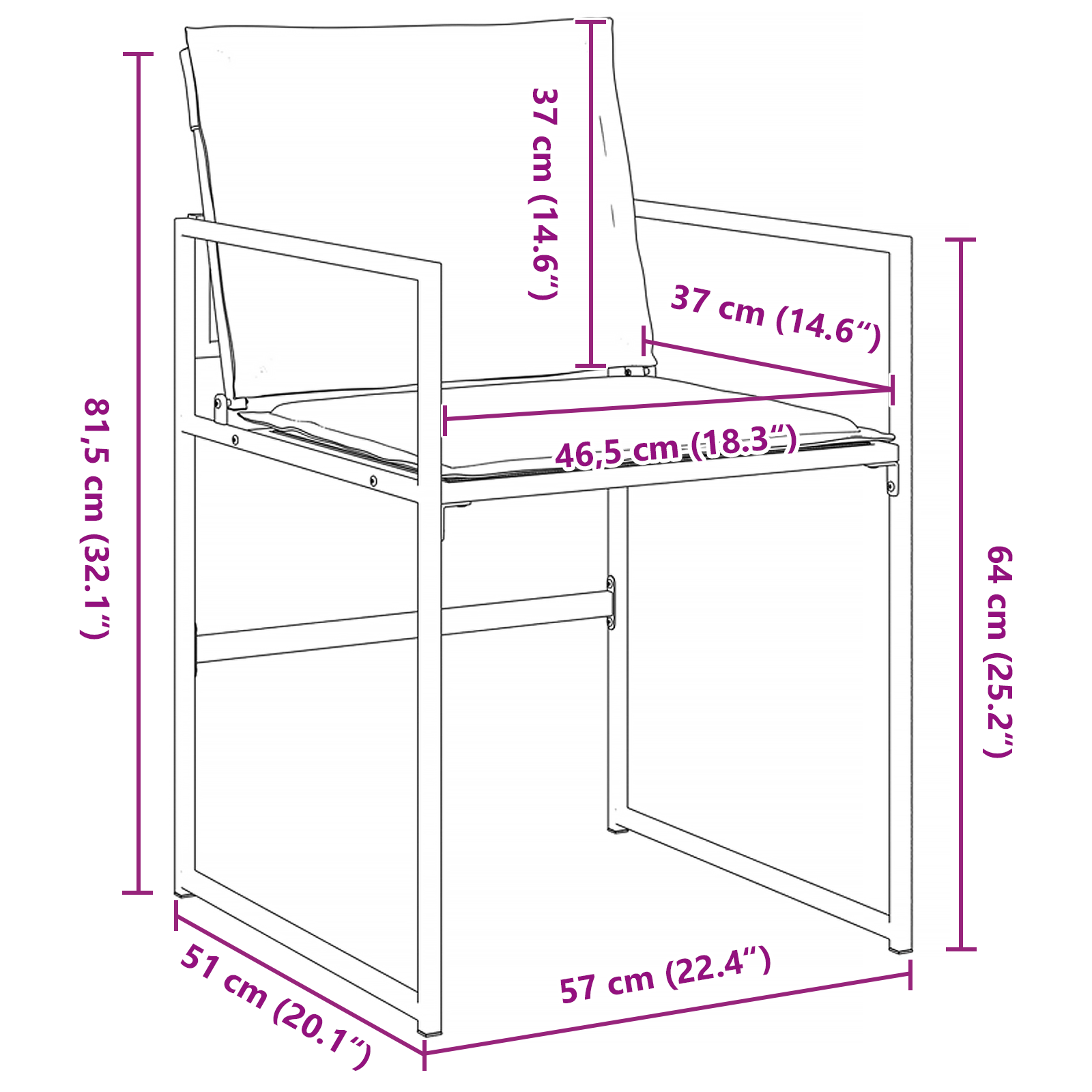 5 Piece Garden Dining Set with Cushions White Textilene and Steel - Image 10