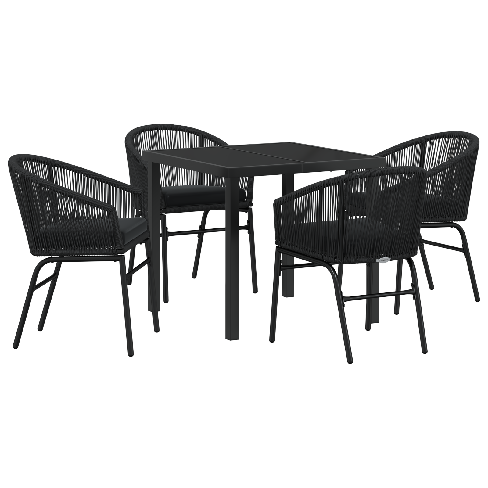 Thumbnail - vidaXL 5-teiliges Garten-Ess-Set - Schwarz, Poly Rattan