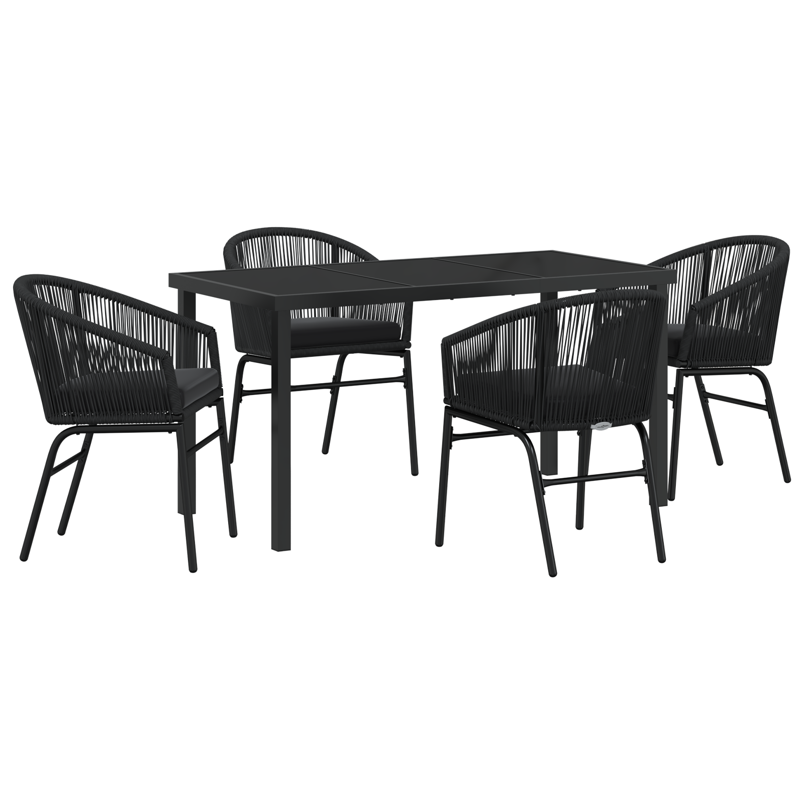 Thumbnail - vidaXL 5-teiliges Garten-Dining-Set - Stilvolles Poly-Rattan in Schwarz