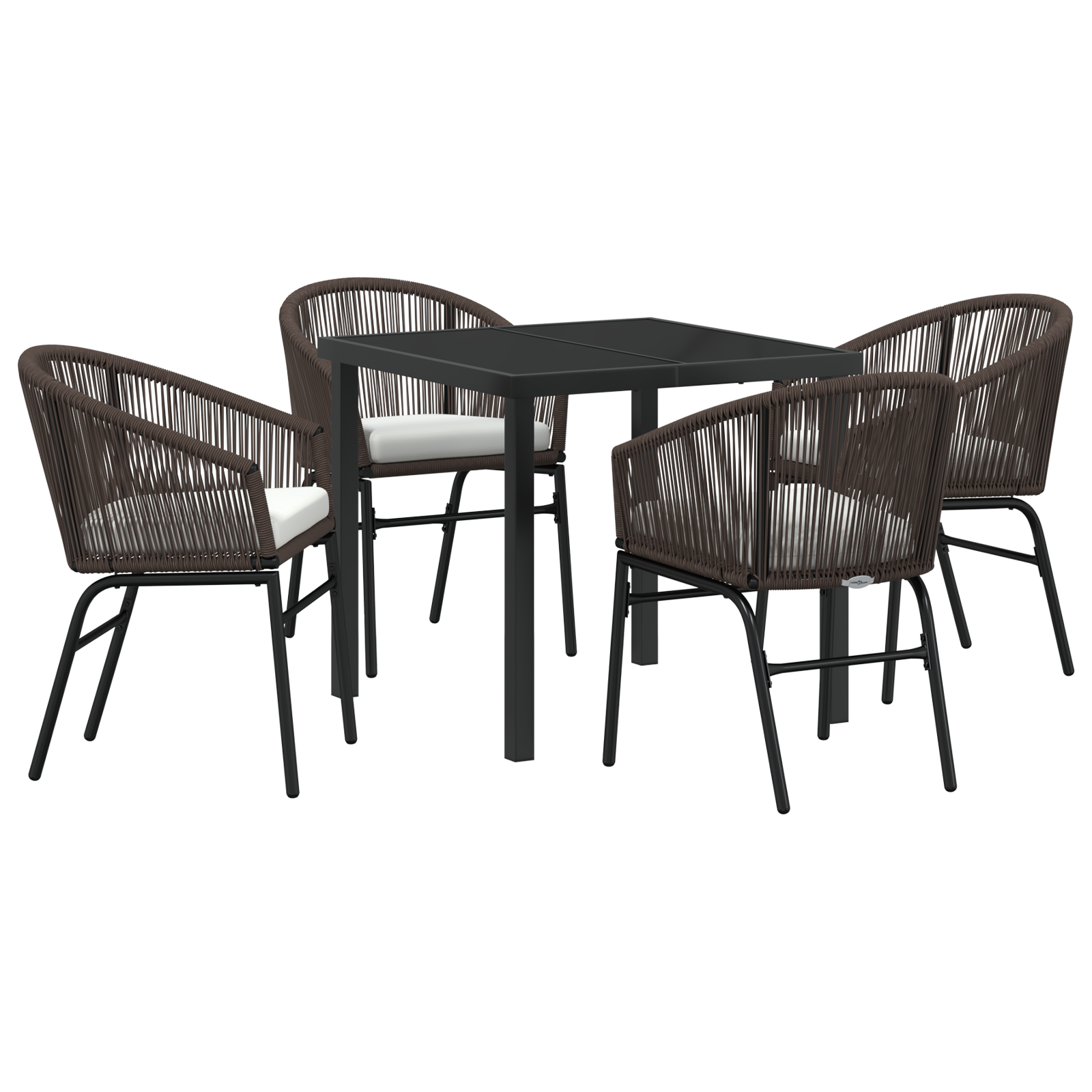 Thumbnail - vidaXL 5-teiliges Garten-Esszimmer-Set - Braun Poly Rattan