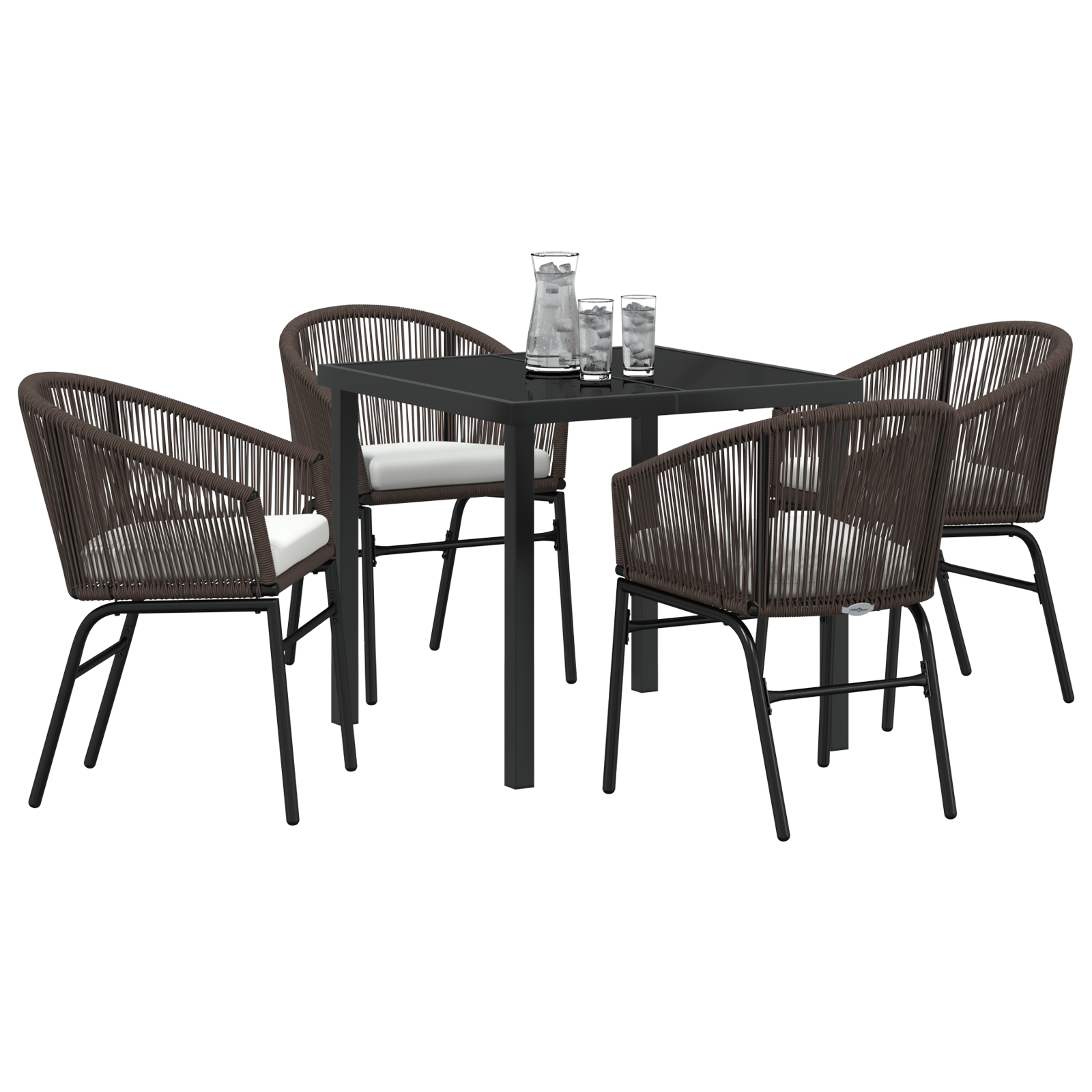 Thumbnail - vidaXL 5-teiliges Garten-Esszimmer-Set - Braun Poly Rattan