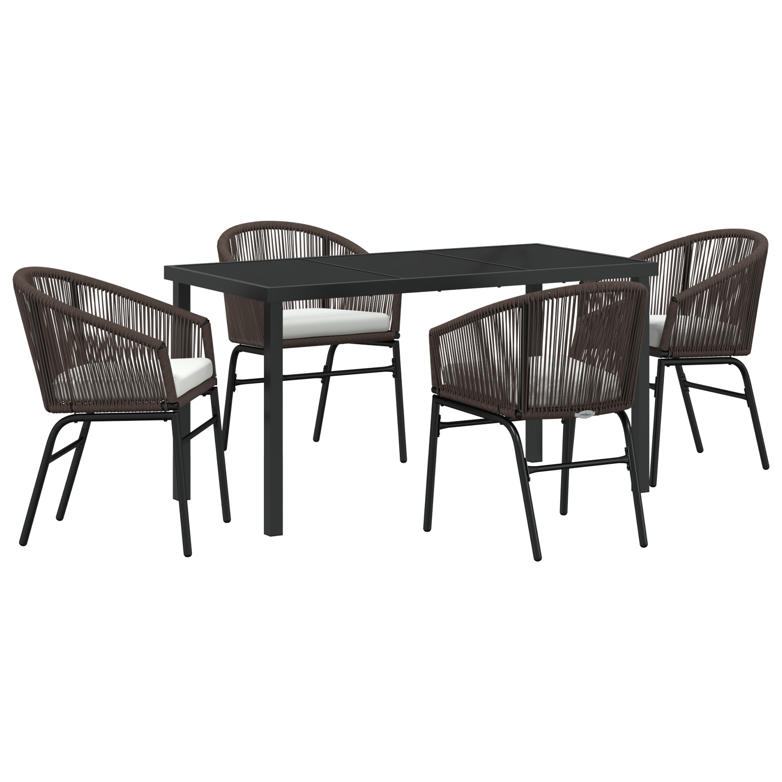 Thumbnail - vidaXL 5-teiliges Esszimmer-Set für den Garten - Braun Poly-Rattan